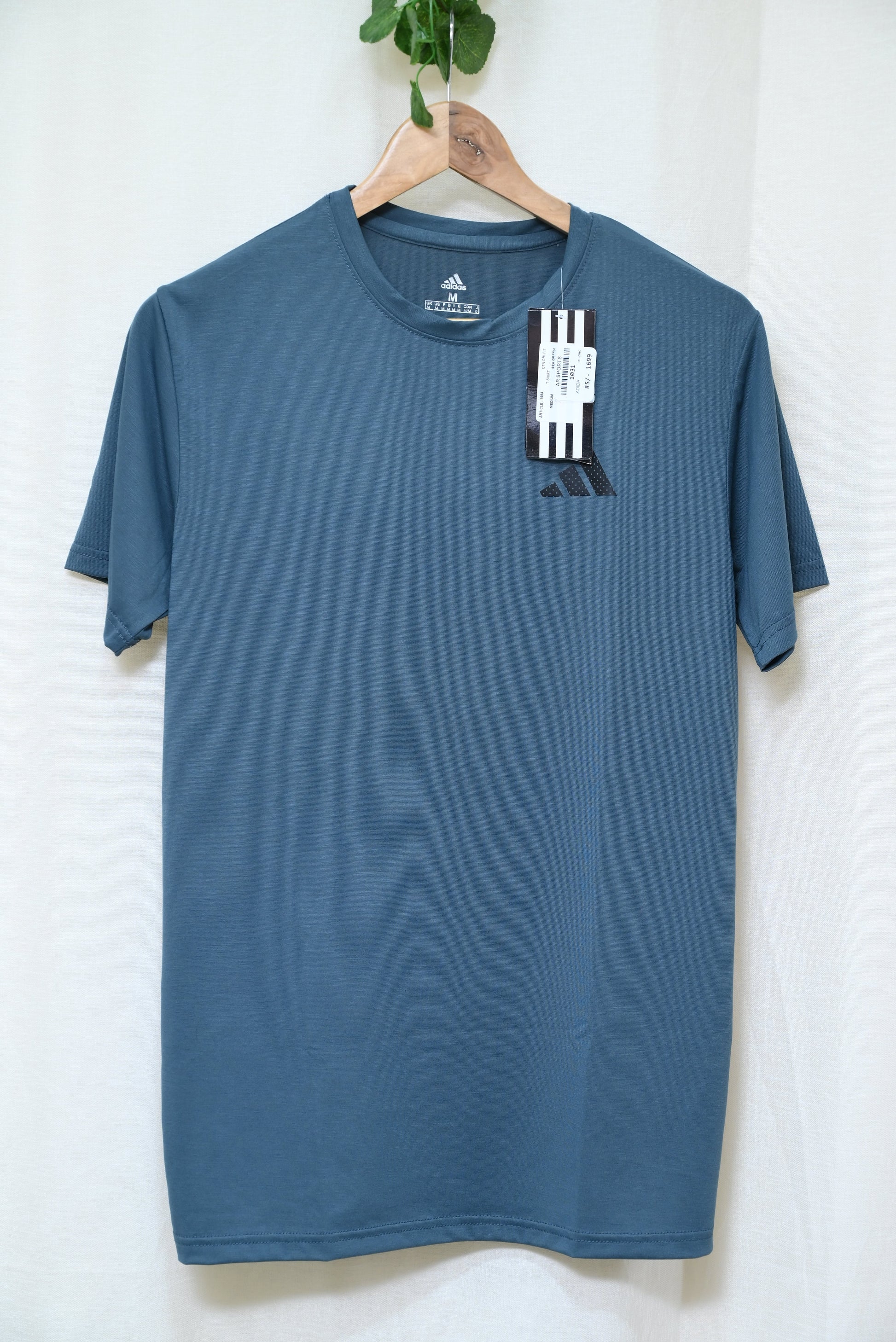 1031-Smart Fit Button-Up Shirt – Adidas Logo, Stretch Fabric, Casual Cool