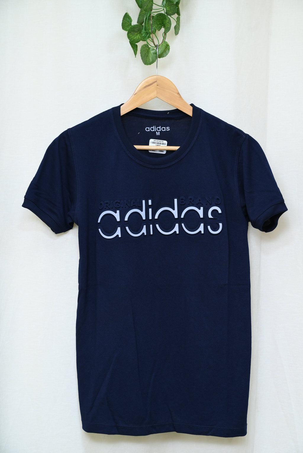 1059-Custom Fit Printed Cotton Shirt – Ribb Round Neck, Button-Up, Half Sleeves