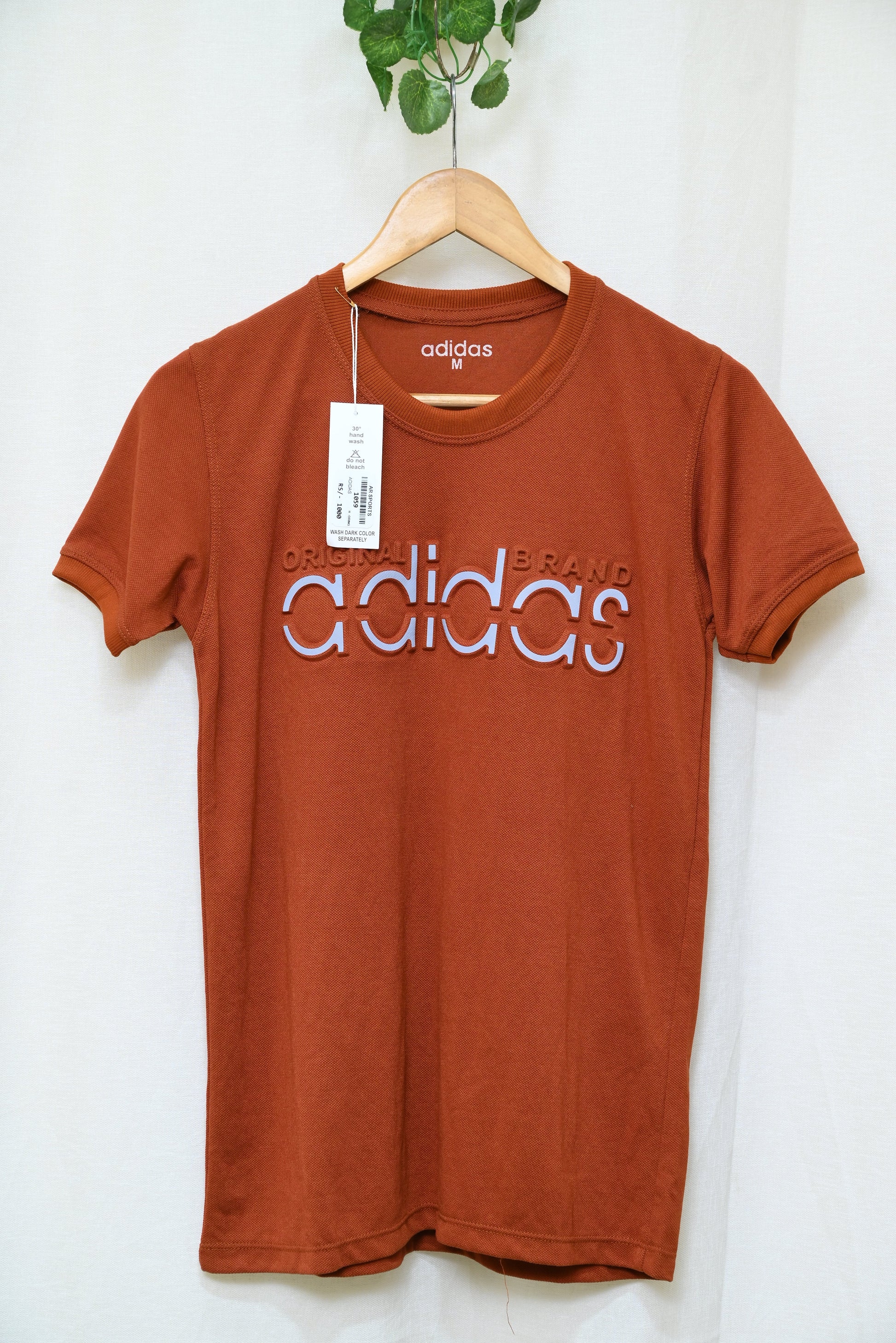 1059-Custom Fit Printed Cotton Shirt – Ribb Round Neck, Button-Up, Half Sleeves