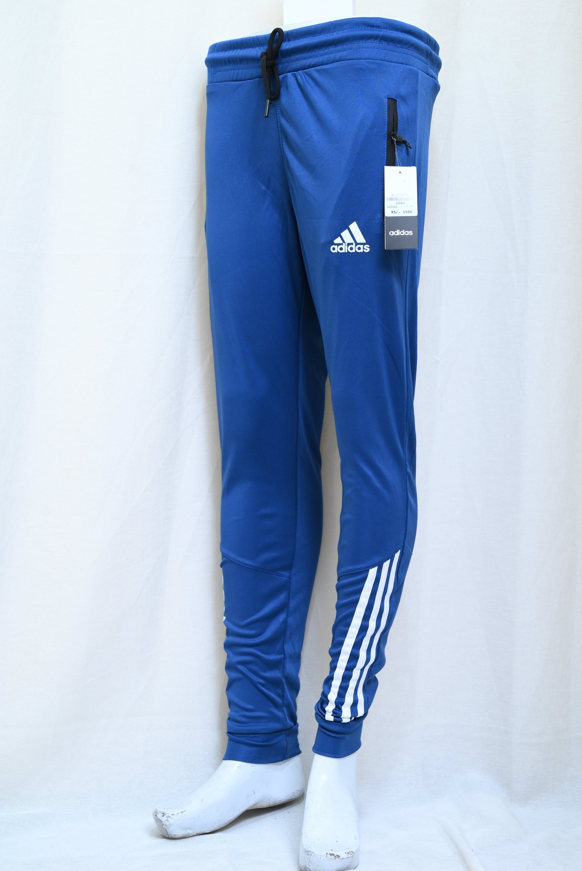 1243-Regular Slim Fit Pants in Fine Interlock Fabric with Zip Pockets