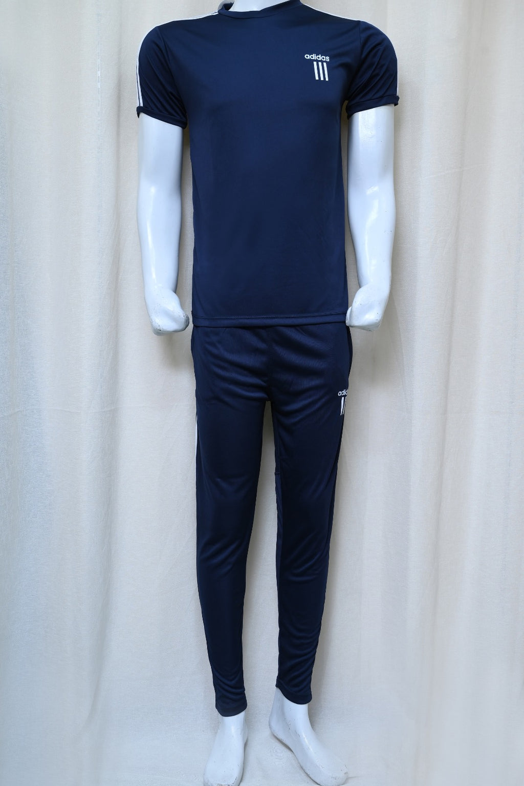 1452-Men's Casual Fit Gym Wear Set – Half Sleeve Polyester Fleece T-Shirt Track Suit