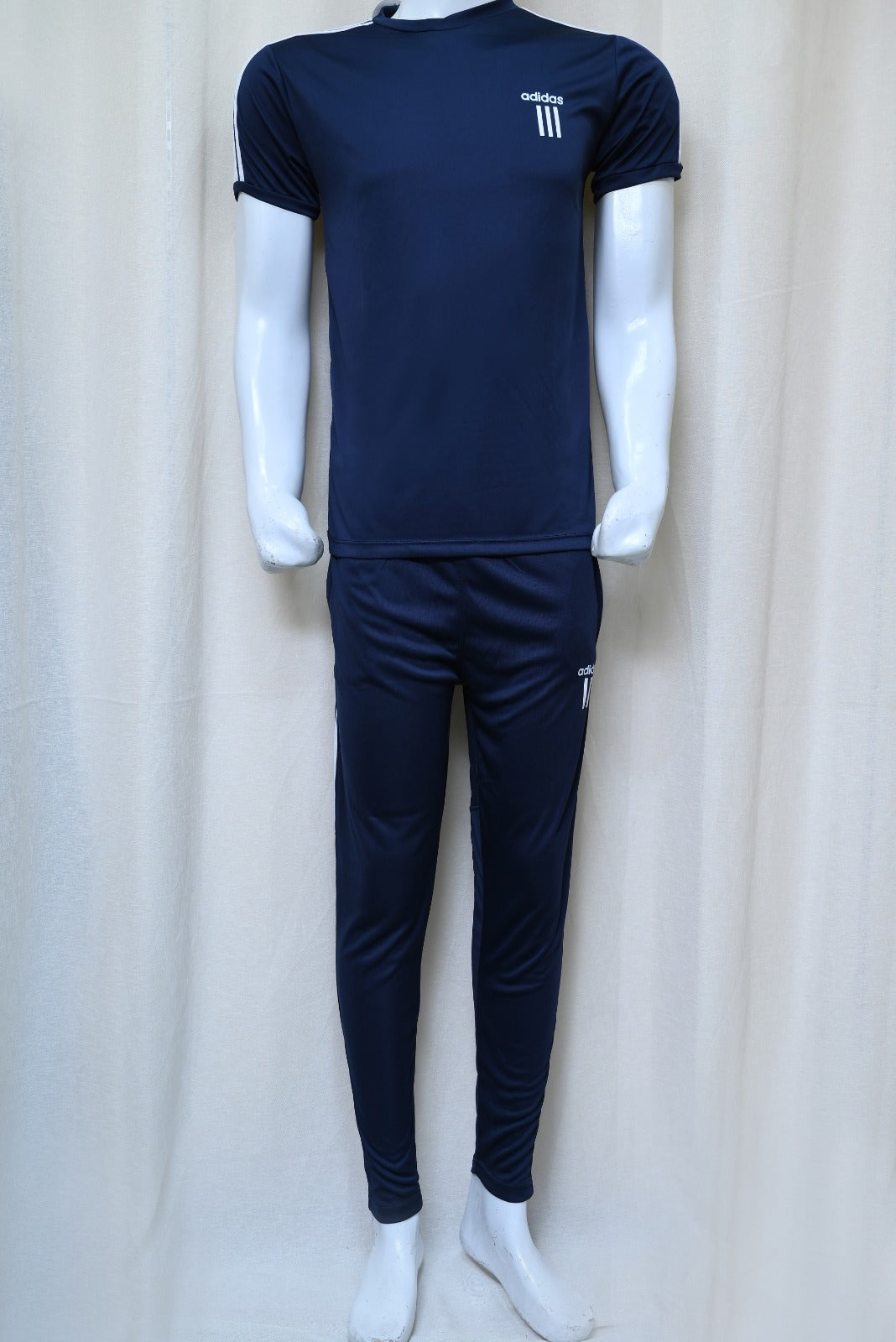 1452-Men's Casual Fit Gym Wear Set – Half Sleeve Polyester Fleece T-Shirt Track Suit