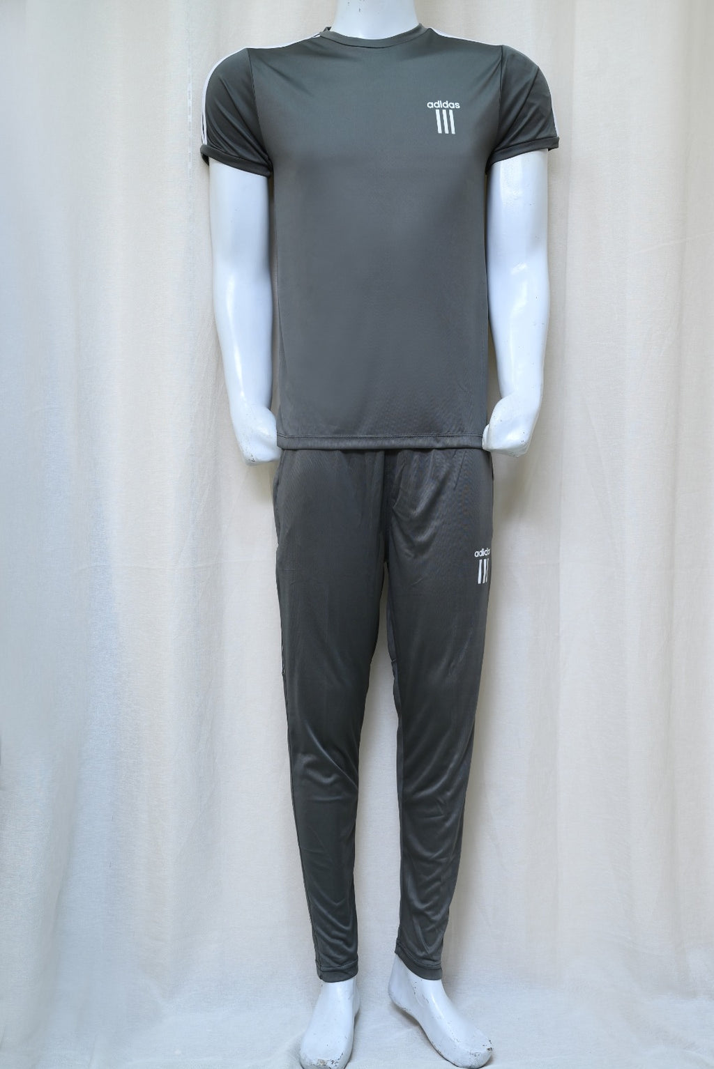 1452-Men's Casual Fit Gym Wear Set – Half Sleeve Polyester Fleece T-Shirt Track Suit