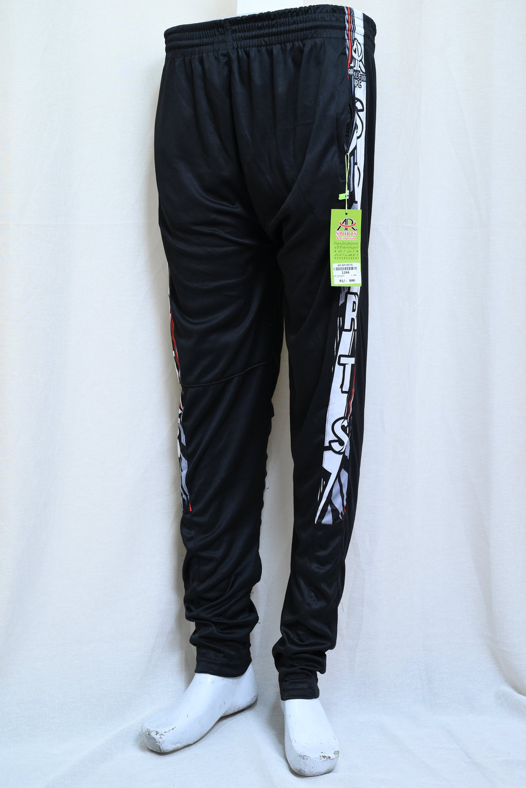 1266-Fine Interlock Slim Fit Pants – Narrow Bottom, Elastic Waist, Side Sublimation Patti