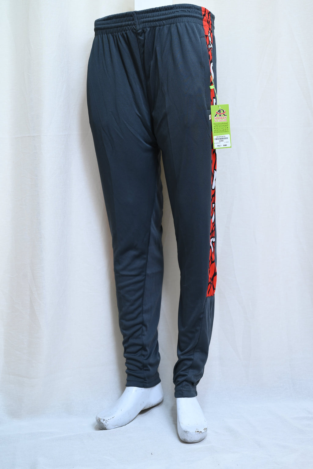 1266-Fine Interlock Slim Fit Pants – Narrow Bottom, Elastic Waist, Side Sublimation Patti