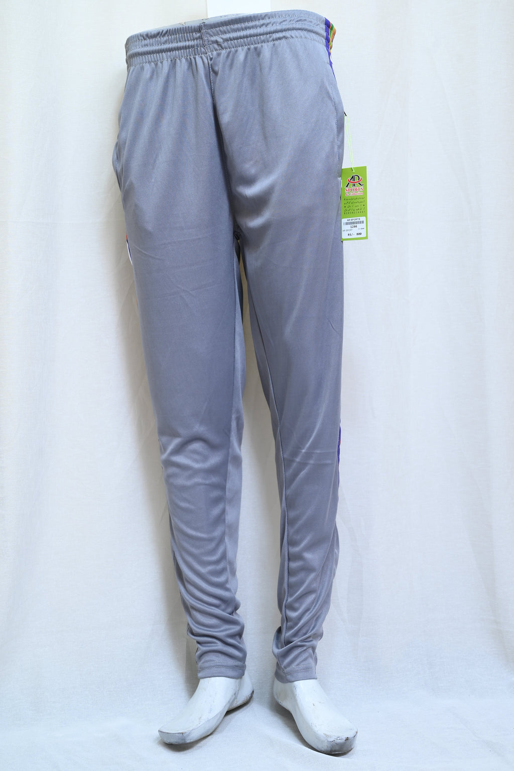 1266-Fine Interlock Slim Fit Pants – Narrow Bottom, Elastic Waist, Side Sublimation Patti