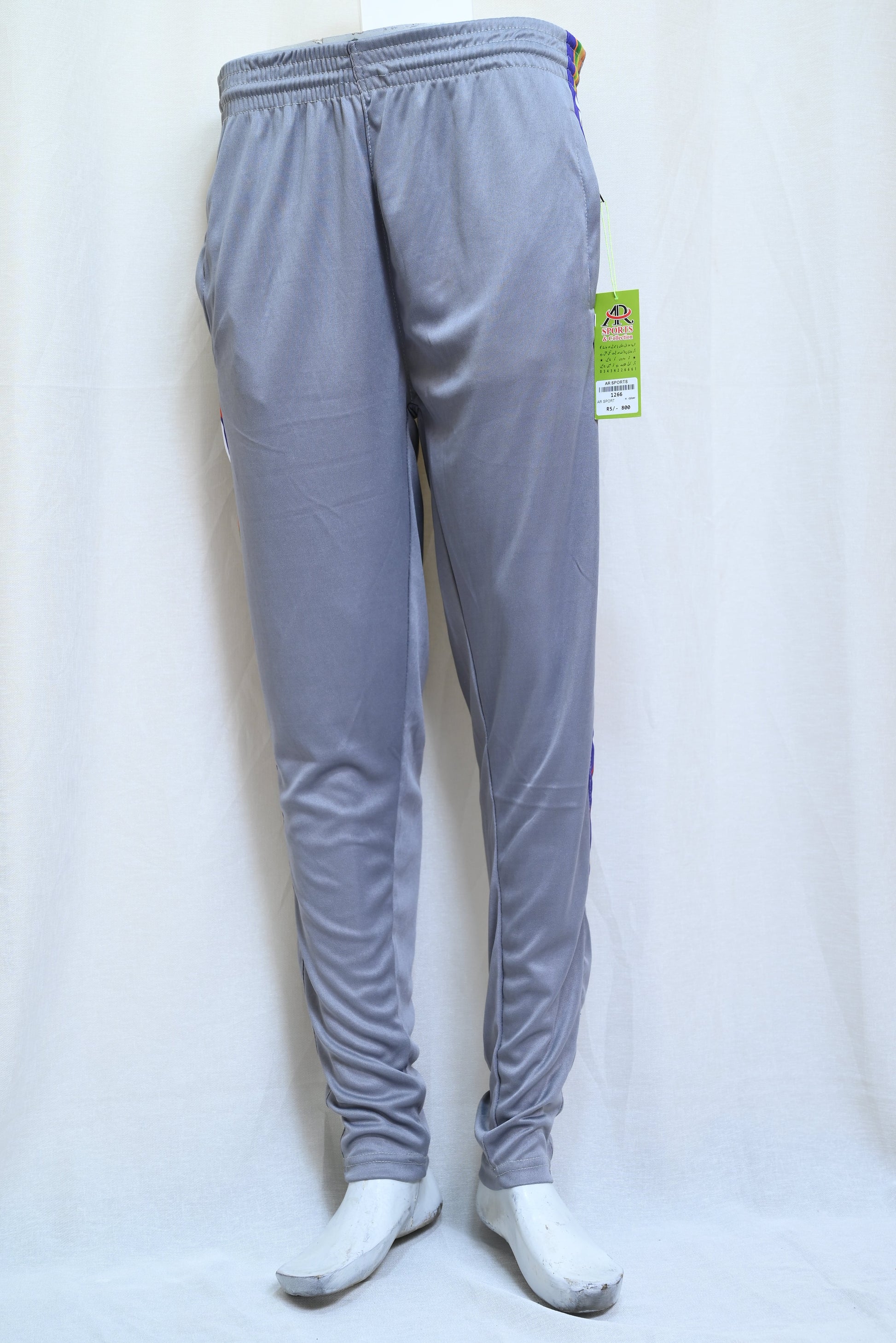 1266-Fine Interlock Slim Fit Pants – Narrow Bottom, Elastic Waist, Side Sublimation Patti