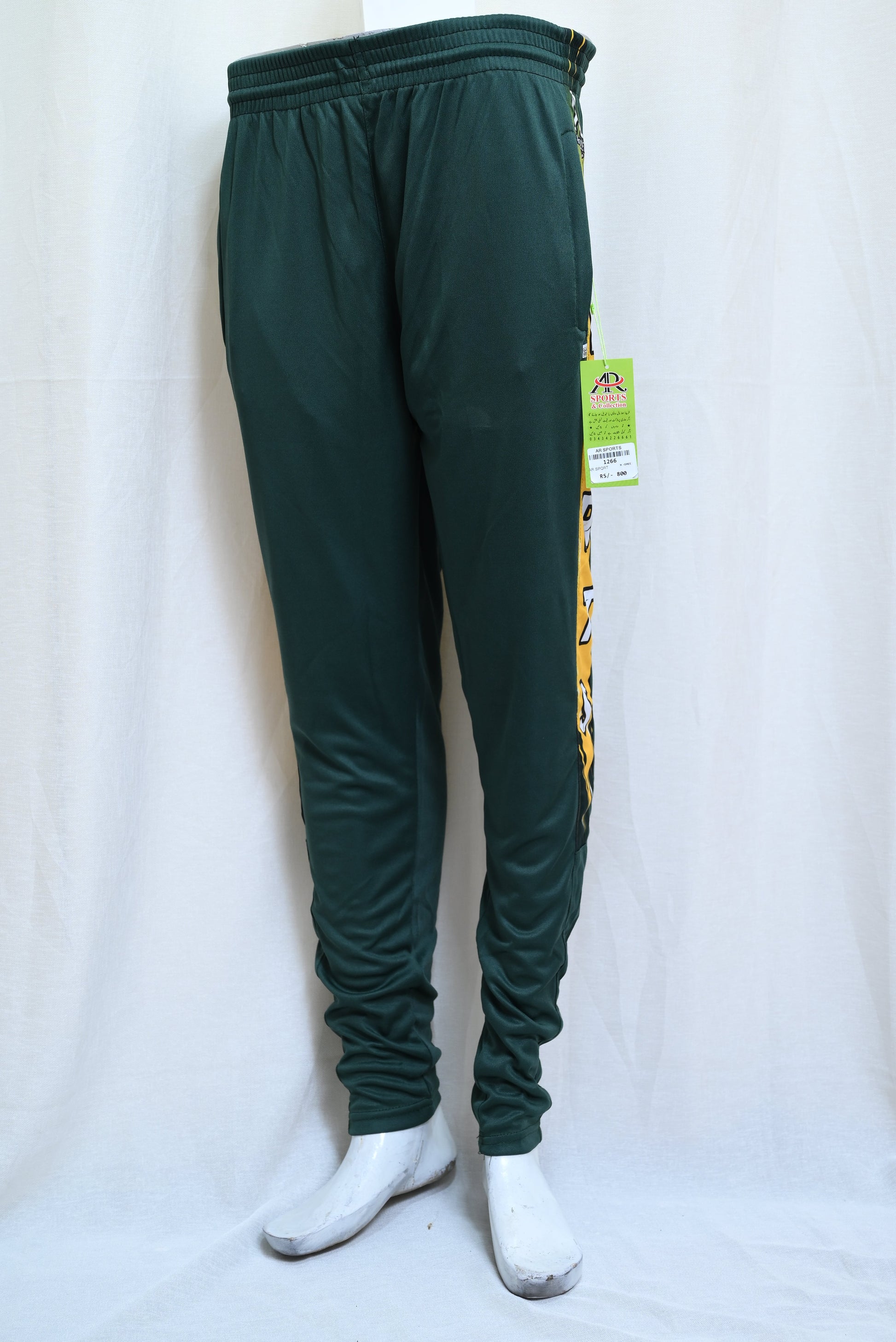 1266-Fine Interlock Slim Fit Pants – Narrow Bottom, Elastic Waist, Side Sublimation Patti