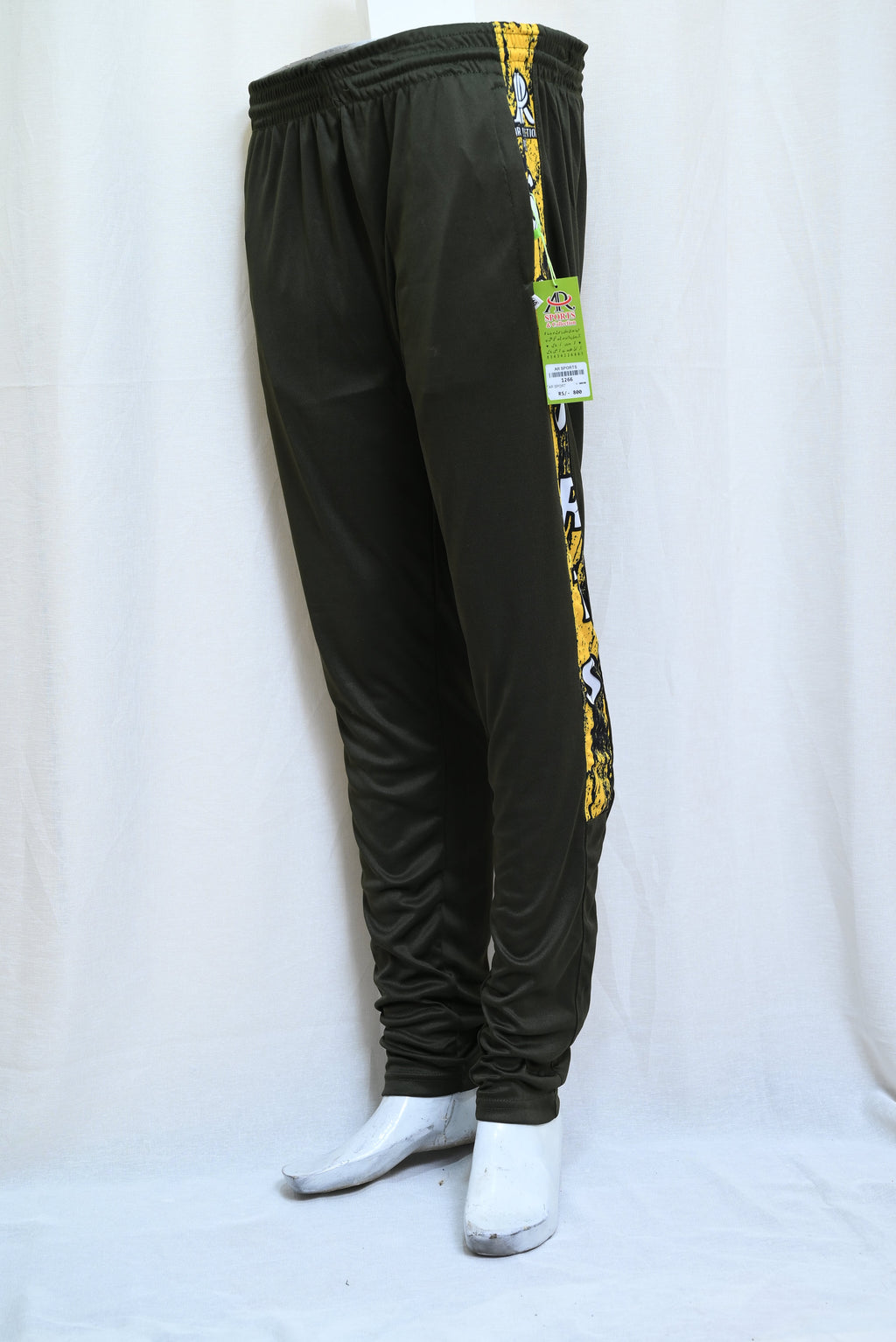 1266-Fine Interlock Slim Fit Pants – Narrow Bottom, Elastic Waist, Side Sublimation Patti
