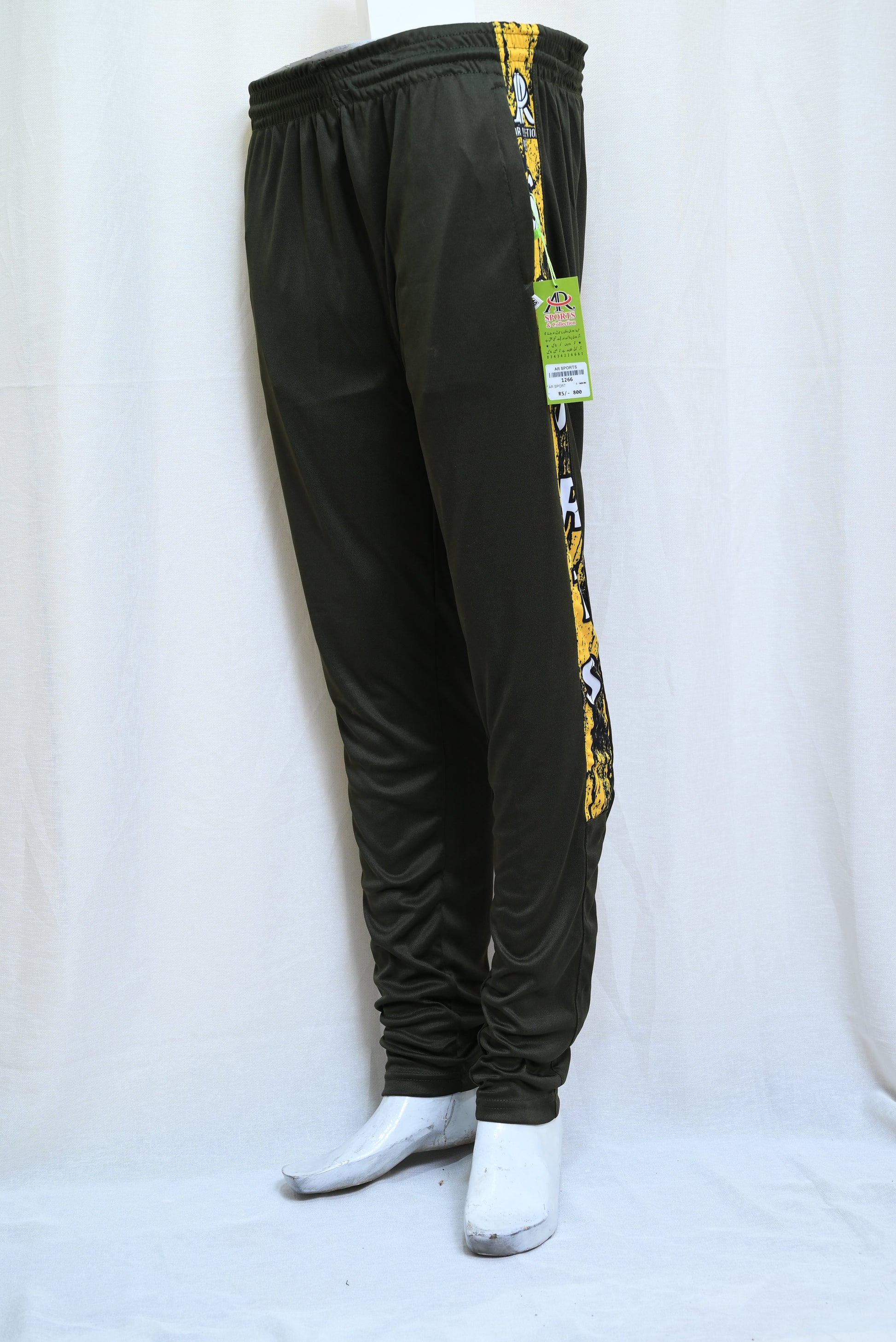 1266-Fine Interlock Slim Fit Pants – Narrow Bottom, Elastic Waist, Side Sublimation Patti