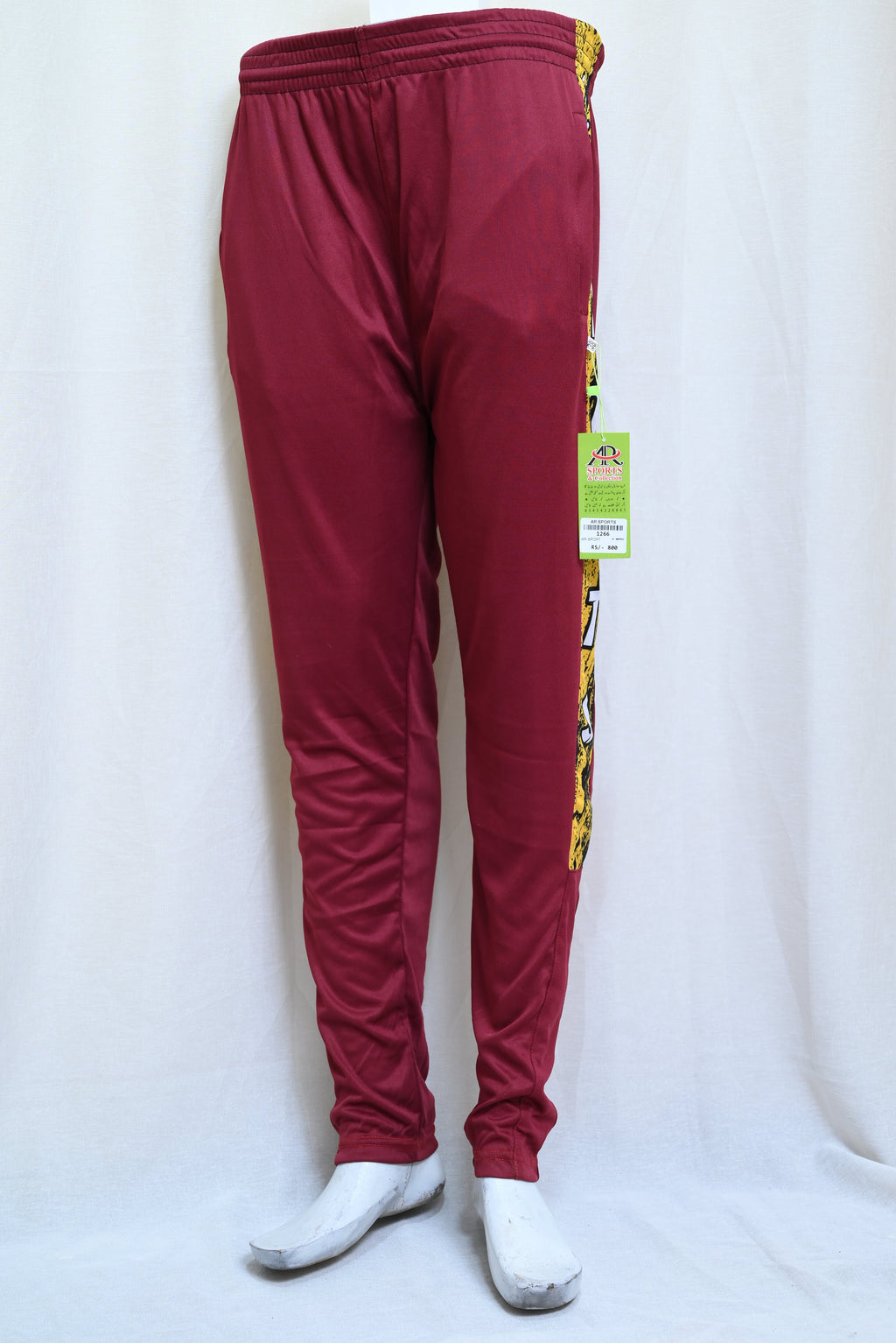 1266-Fine Interlock Slim Fit Pants – Narrow Bottom, Elastic Waist, Side Sublimation Patti
