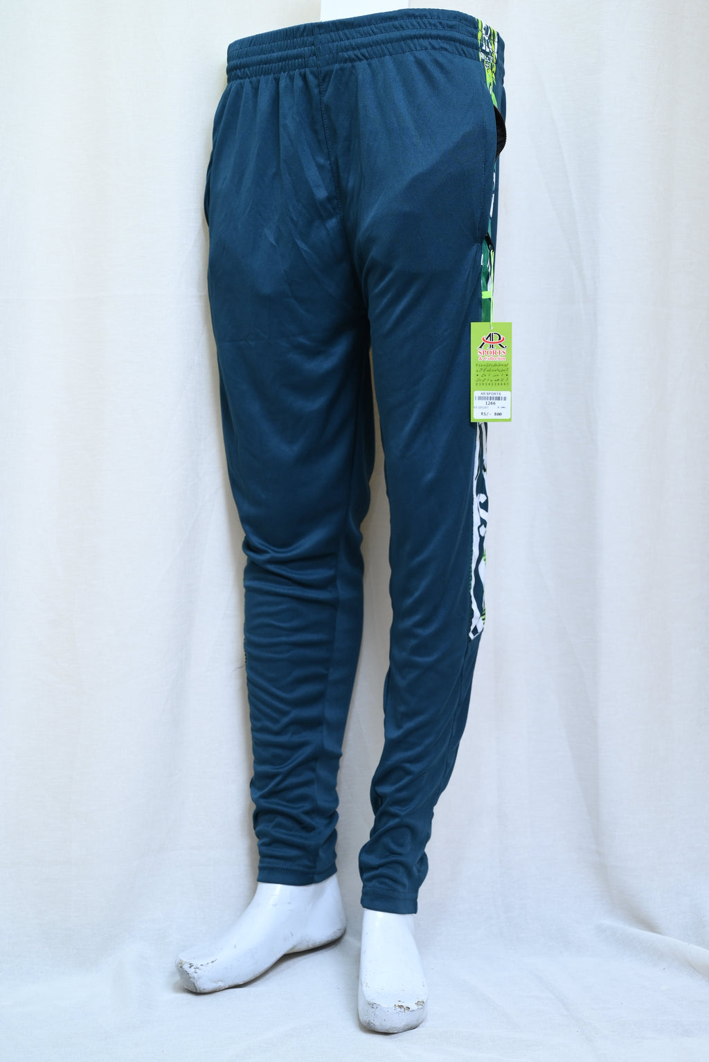 1266-Fine Interlock Slim Fit Pants – Narrow Bottom, Elastic Waist, Side Sublimation Patti