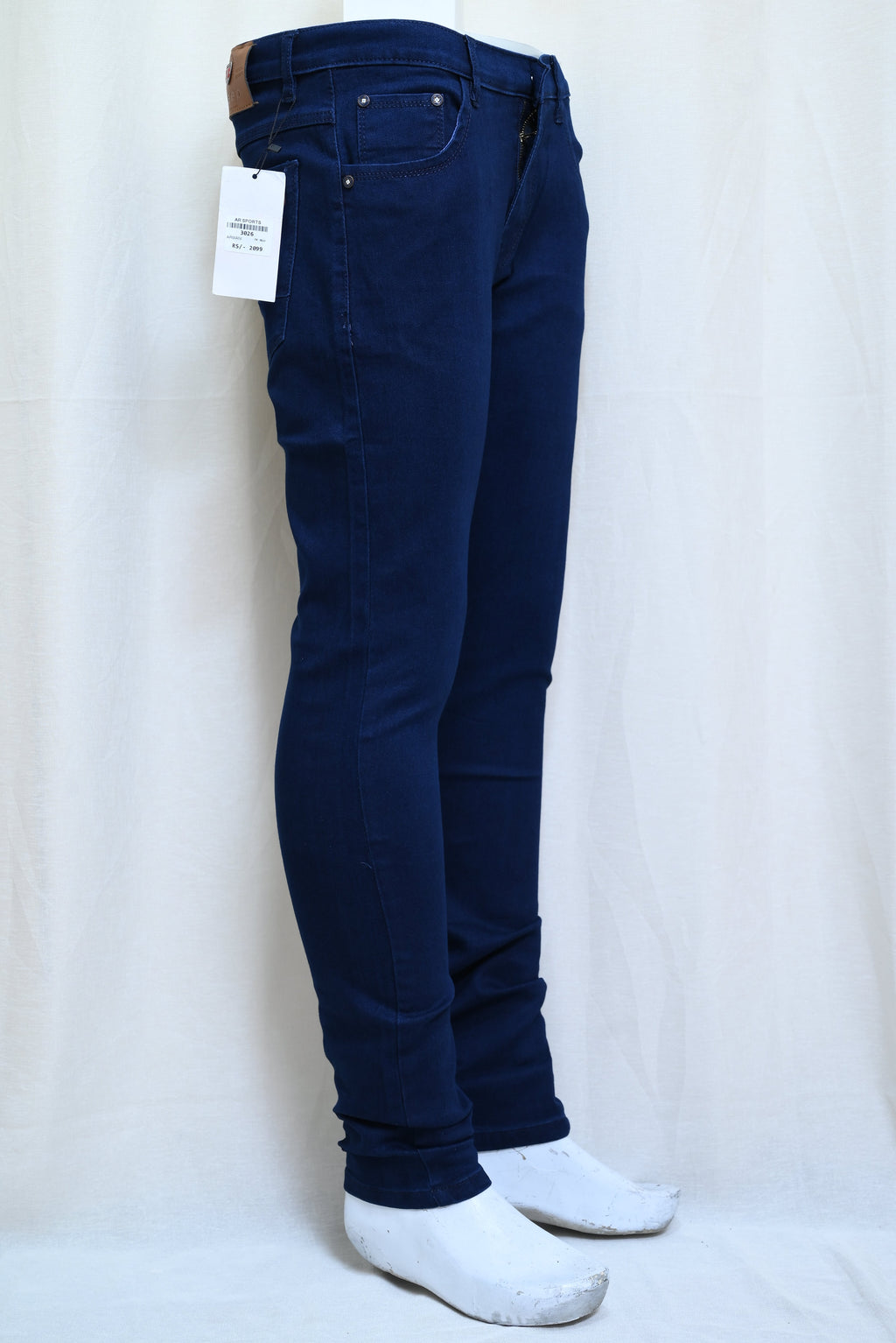 3026-Tailored Slim Fit Blue Casual Pant – Stylish & Comfortable for Workdays