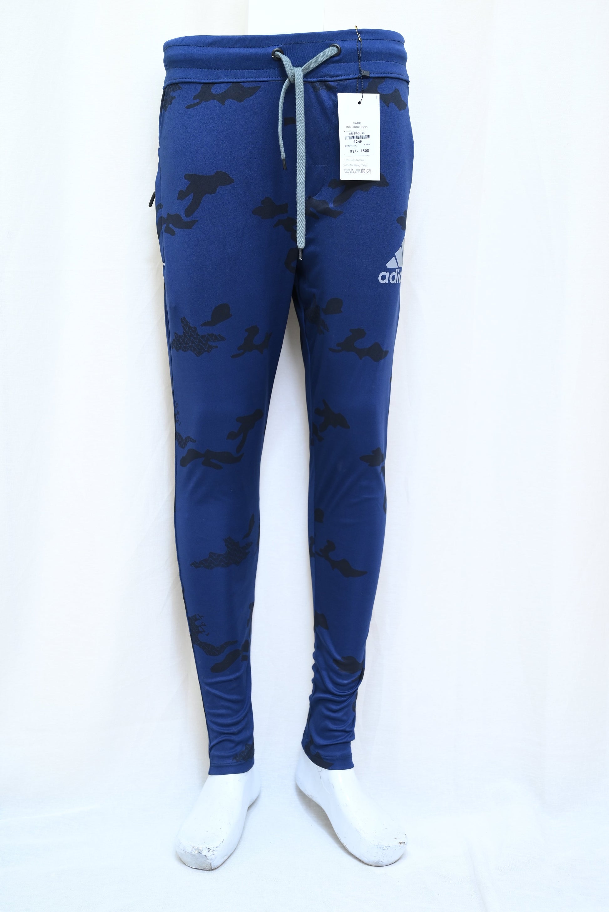 1249-Dry Fit Slim Fit Pants – Narrow Bottom, Elastic Waist & Zip Pockets