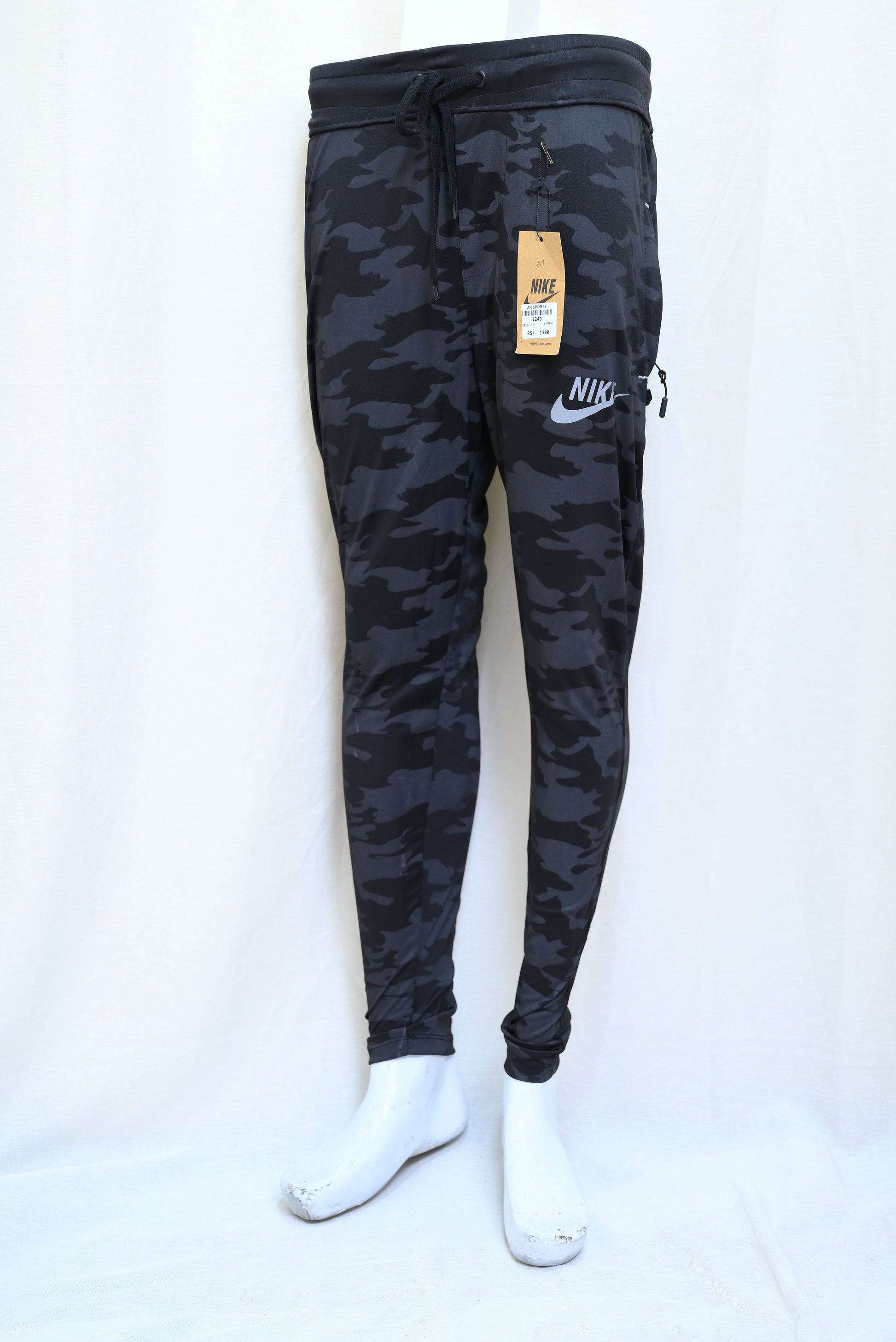 1249-Dry Fit Slim Fit Pants – Narrow Bottom, Elastic Waist & Zip Pockets