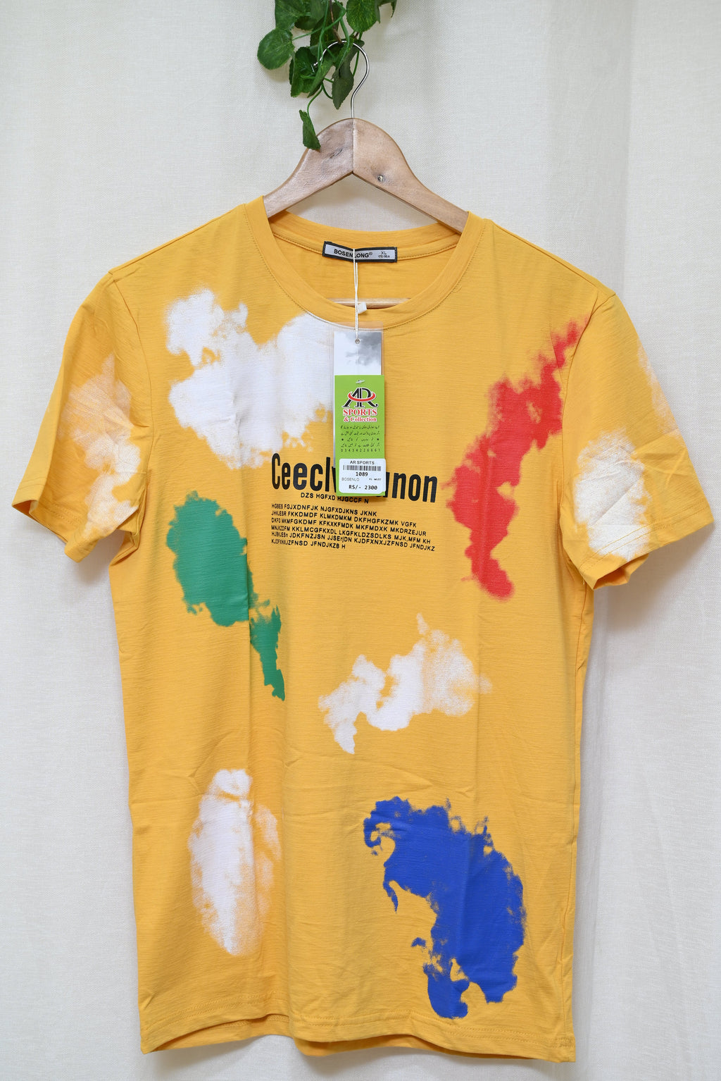 1089-Stylish Printed Shirt for Men – Smart Fit, Cotton Stretch, Round Neck