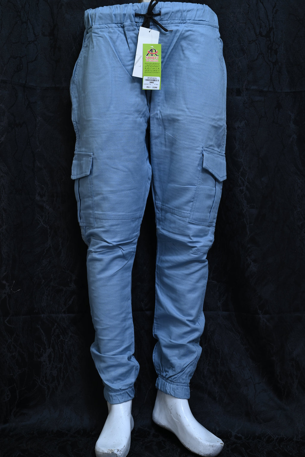 3002-Modern Slim Fit Cargo Trousers – Utility Style with Concealed Zip Fly