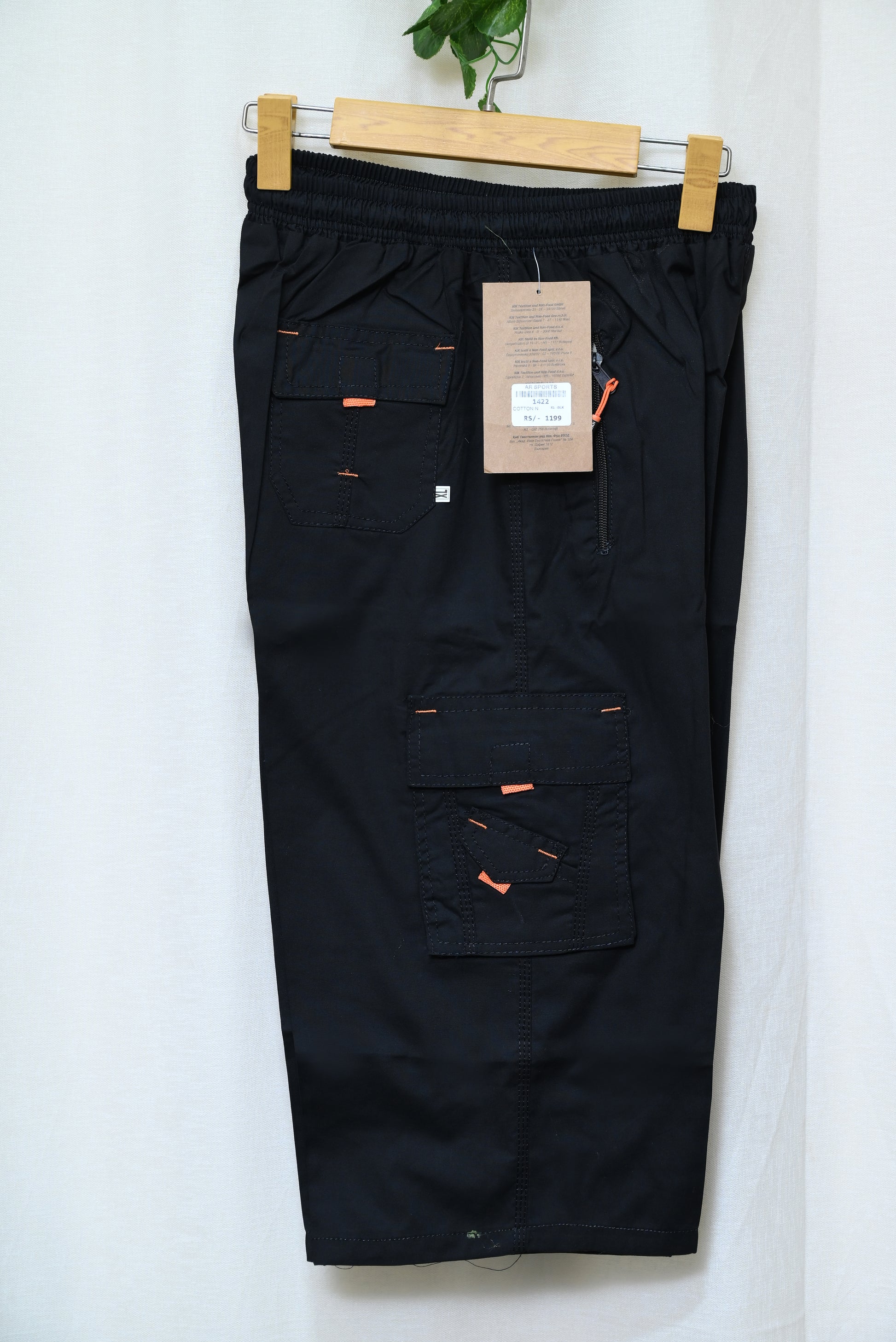 1422-Men’s Long Cargo Nikker – 6-Pocket Summer Shorts in China Cotton