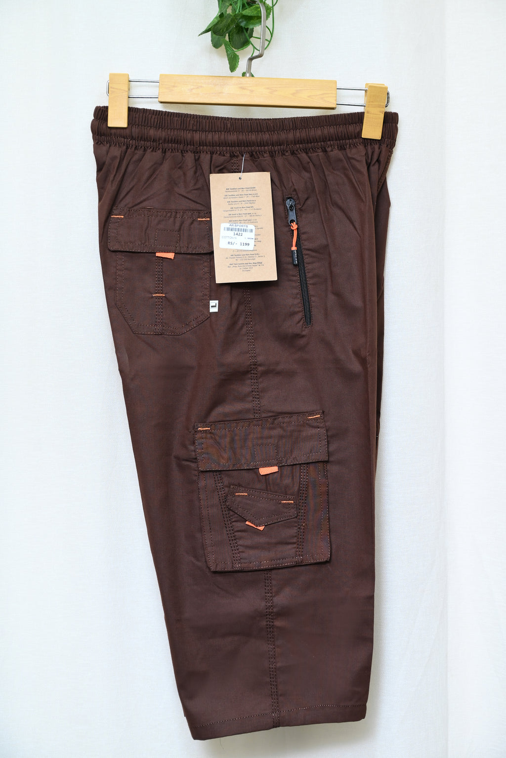 1422-Men’s Long Cargo Nikker – 6-Pocket Summer Shorts in China Cotton