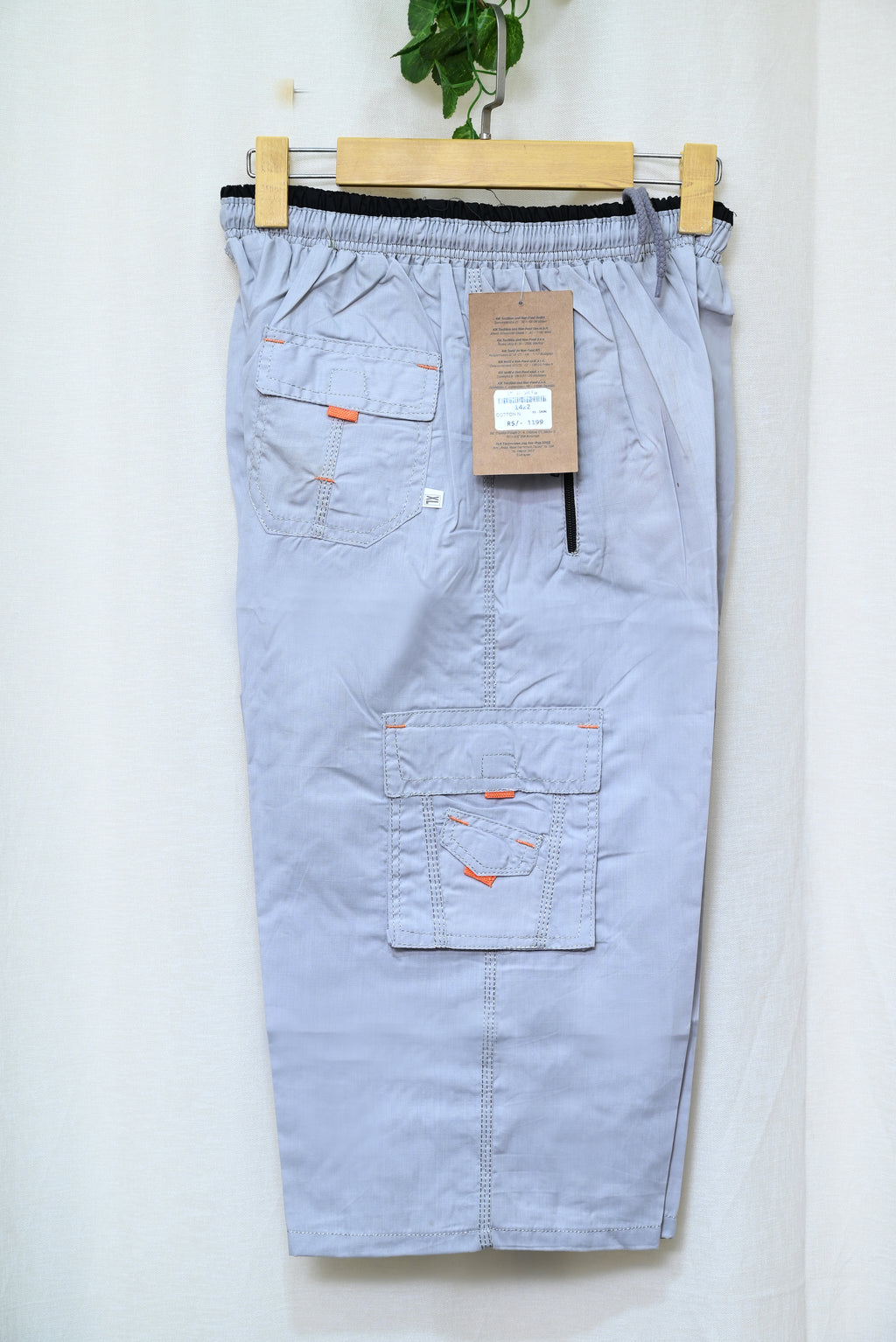 1422-Men’s Long Cargo Nikker – 6-Pocket Summer Shorts in China Cotton