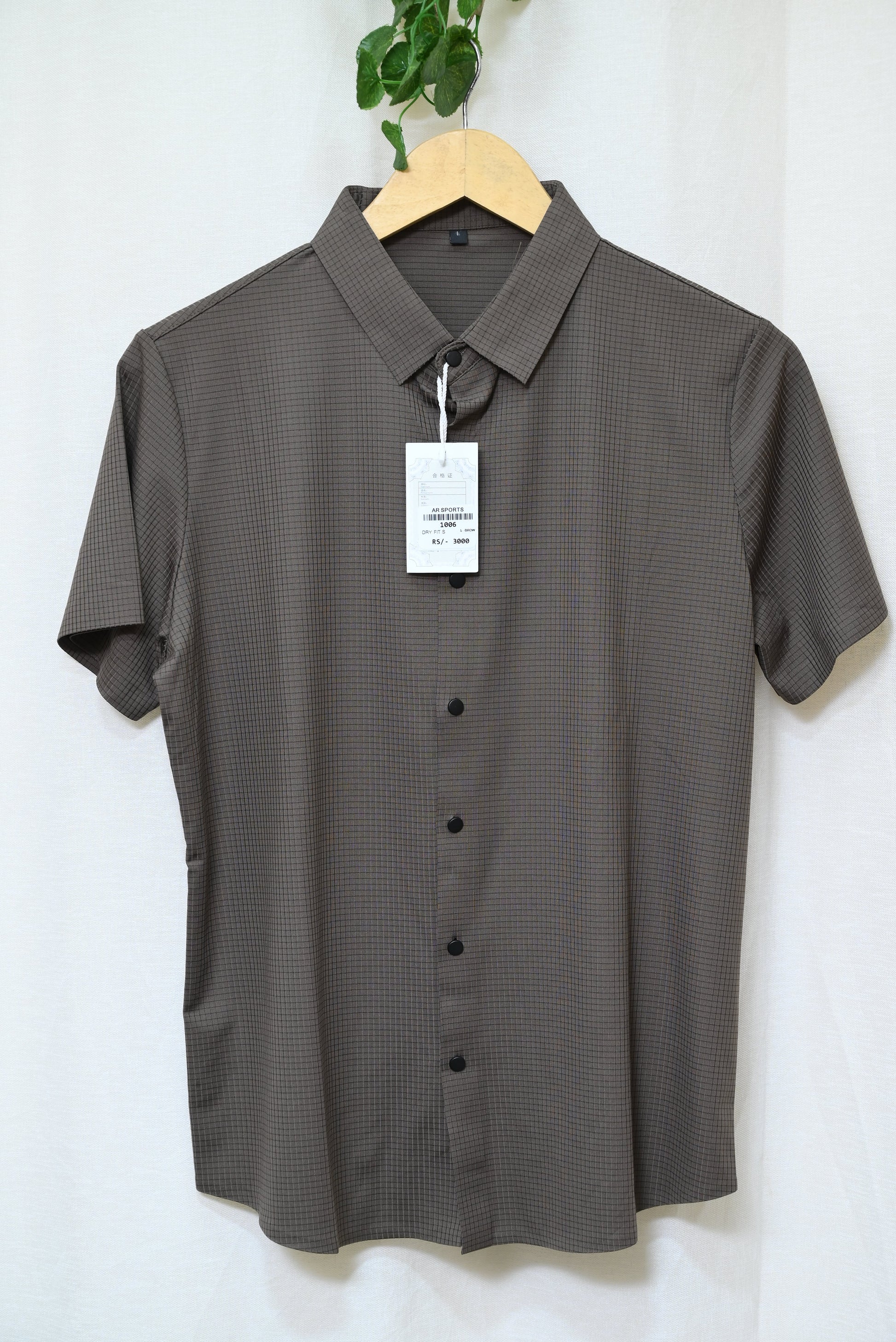 1006-Smart Fit Men’s Shirt – Embossed Design, Collar Neck, Button-Up Style