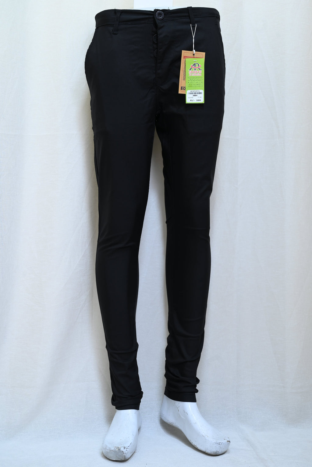 3004-Stylish Men’s Tailored Slim Fit Casual Pants with Zip Fly & Belt Loops