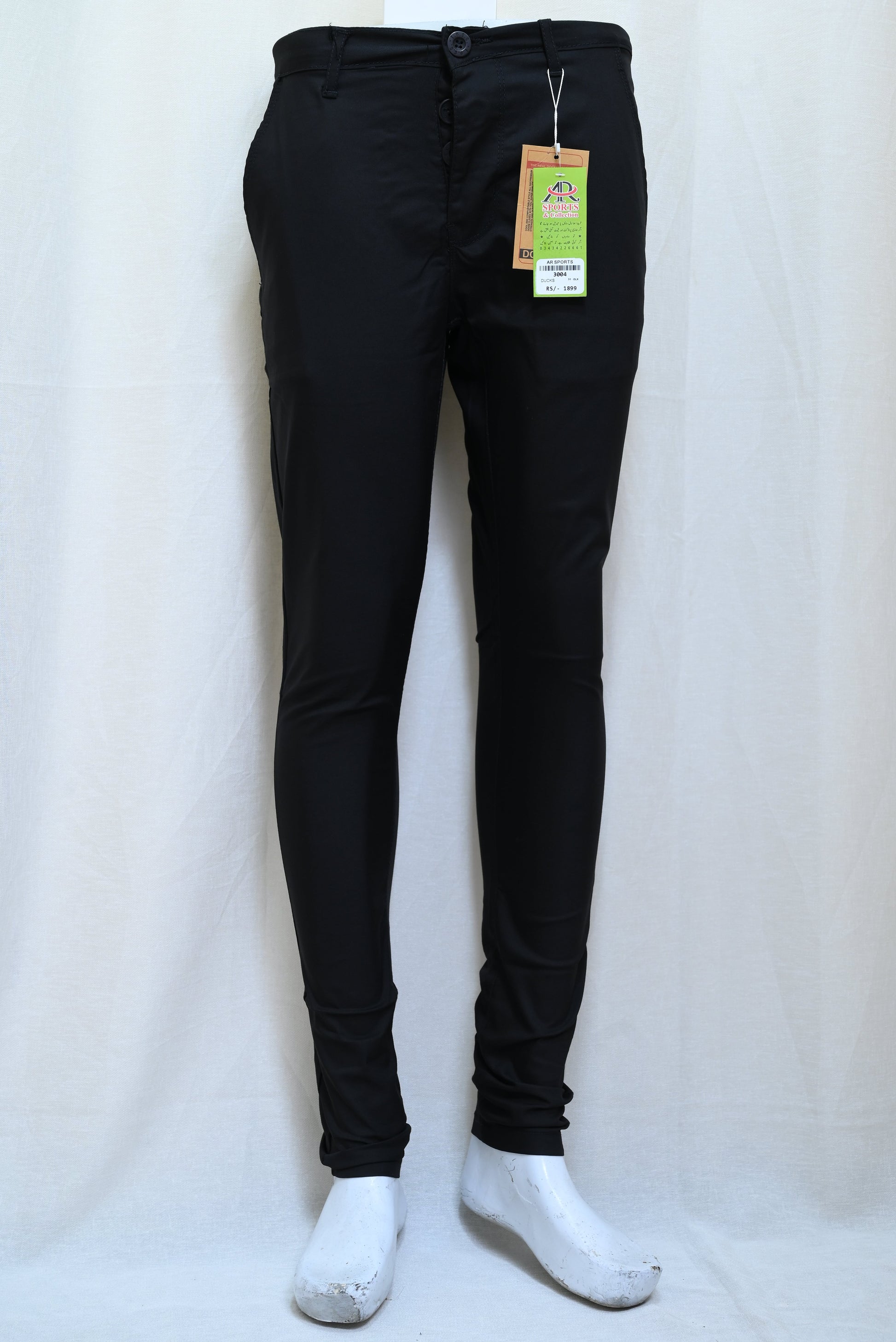 3004-Stylish Men’s Tailored Slim Fit Casual Pants with Zip Fly & Belt Loops