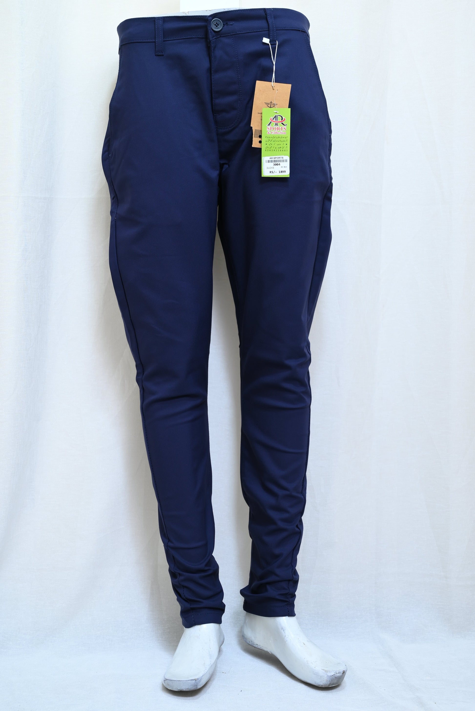 3004-Stylish Men’s Tailored Slim Fit Casual Pants with Zip Fly & Belt Loops