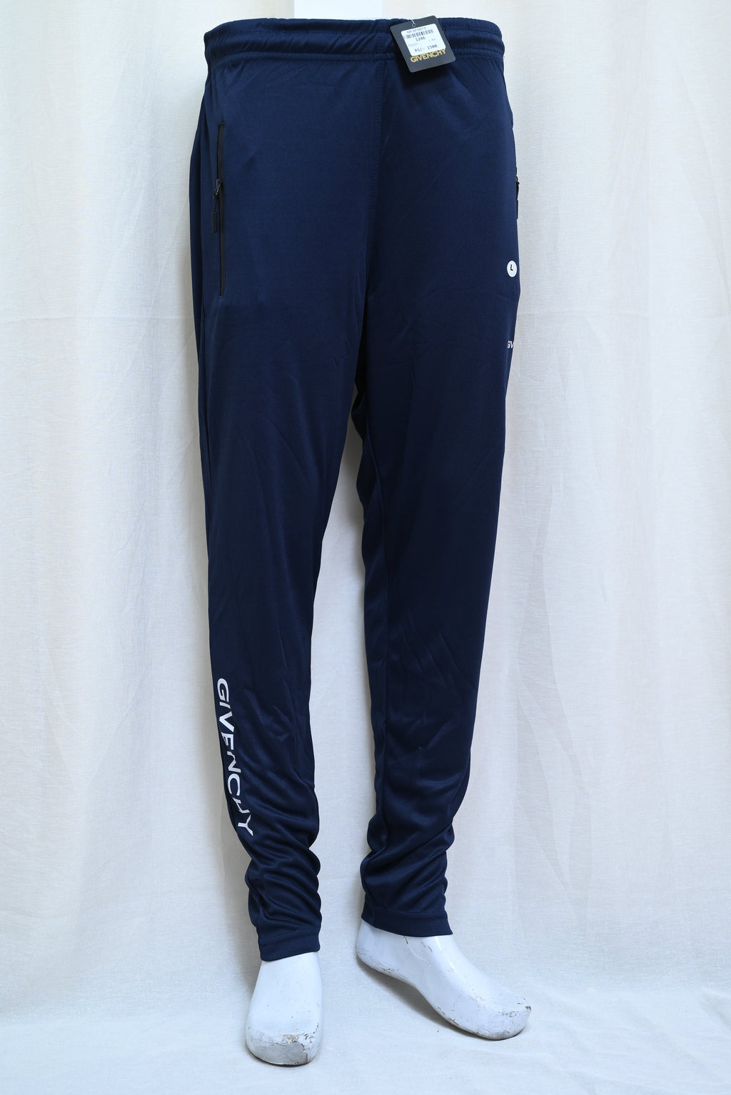 1246-Regular Slim Fit Pants in Fine Interlock Fabric with Zip Pockets