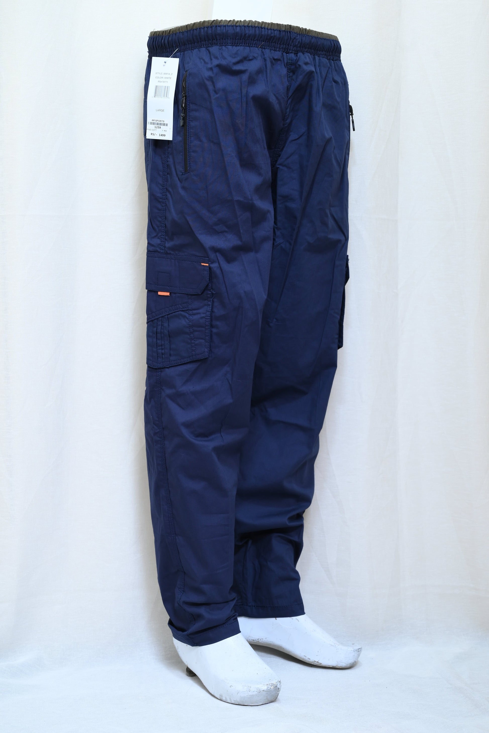 1259-Men’s China Cotton Regular Open Style Pants – Elastic Waist with 4 Pockets