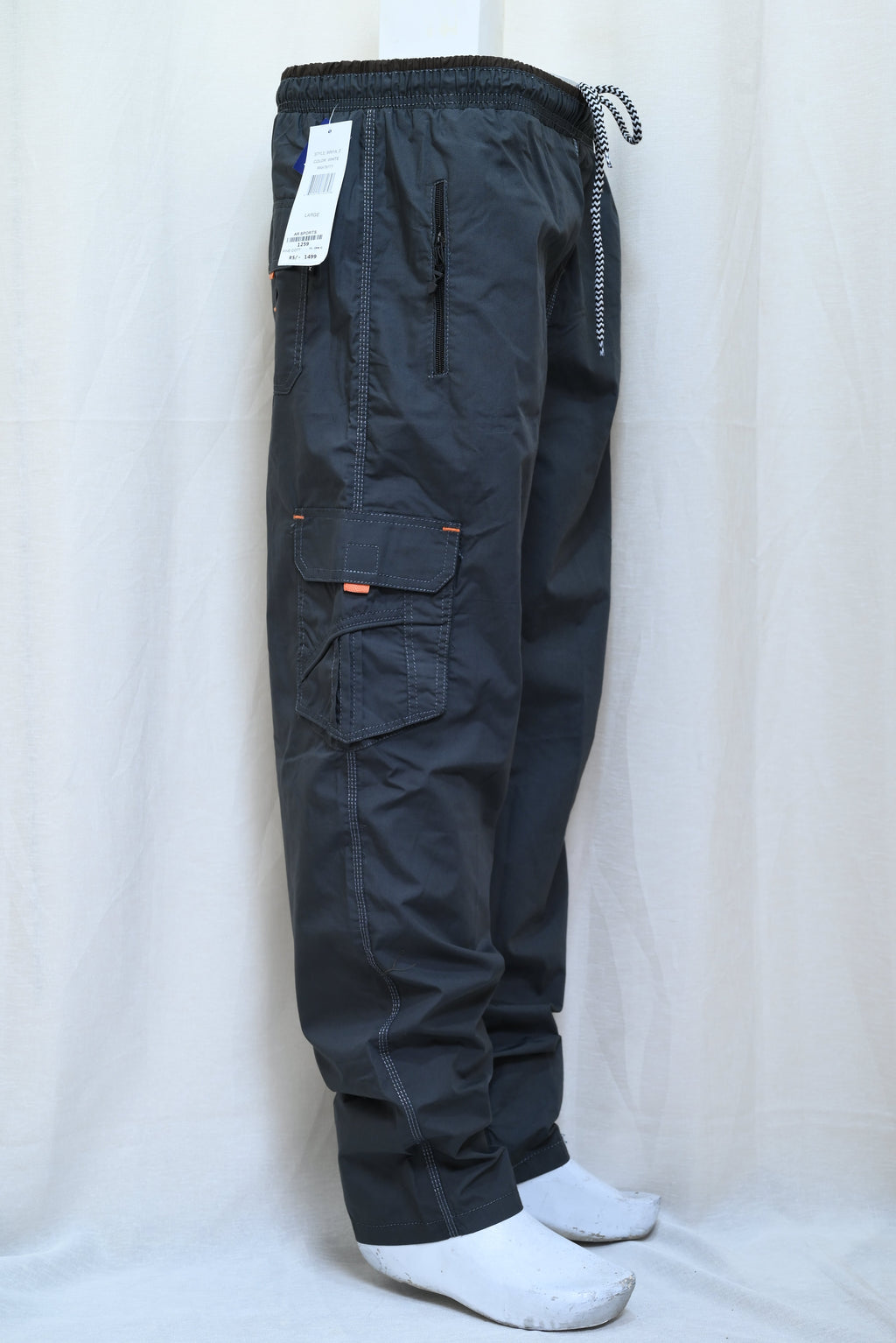 1259-Men’s China Cotton Regular Open Style Pants – Elastic Waist with 4 Pockets