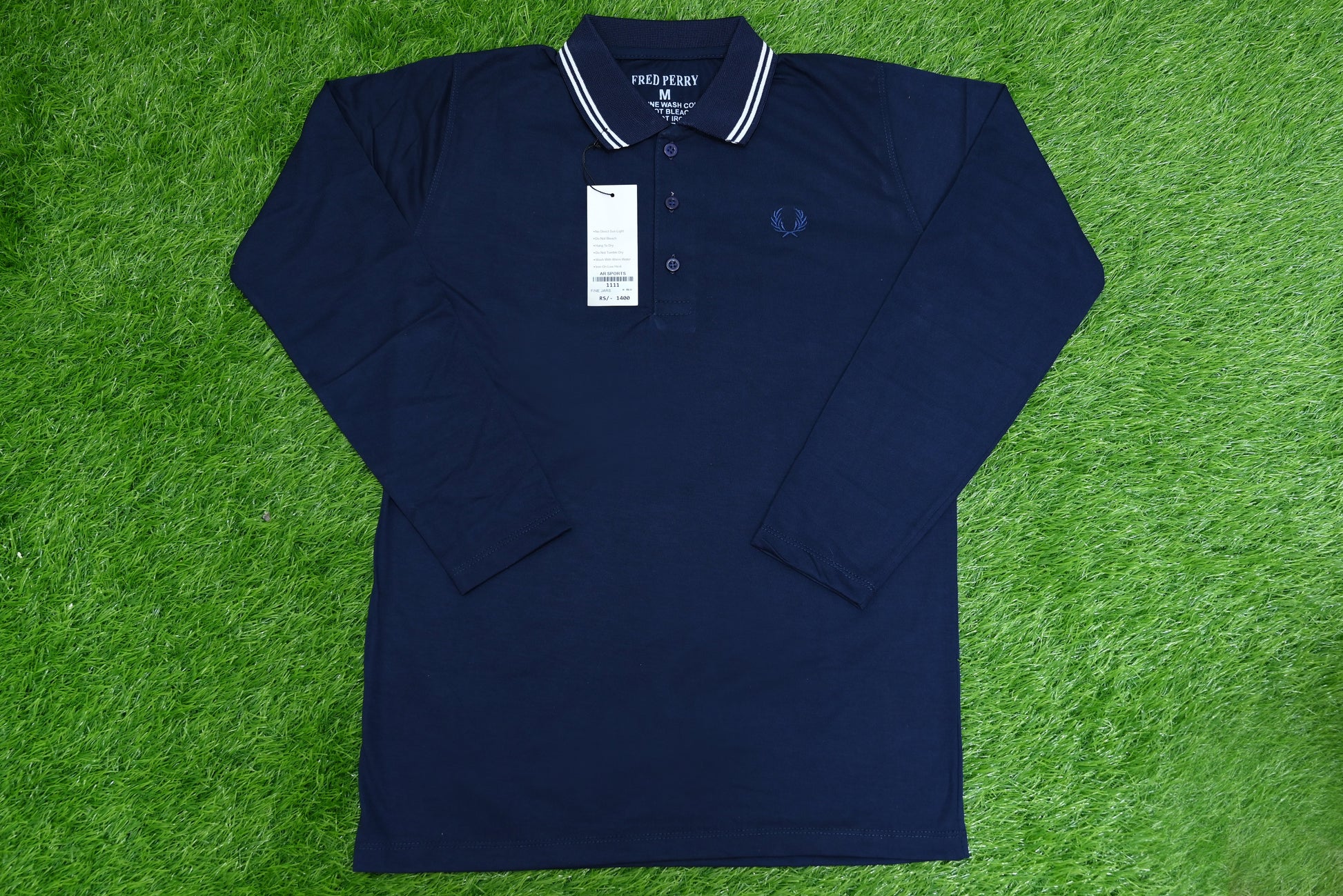 1111-Men’s Organic Cotton Jersey Button-Up Shirt – Classic Collar, Full Sleeve