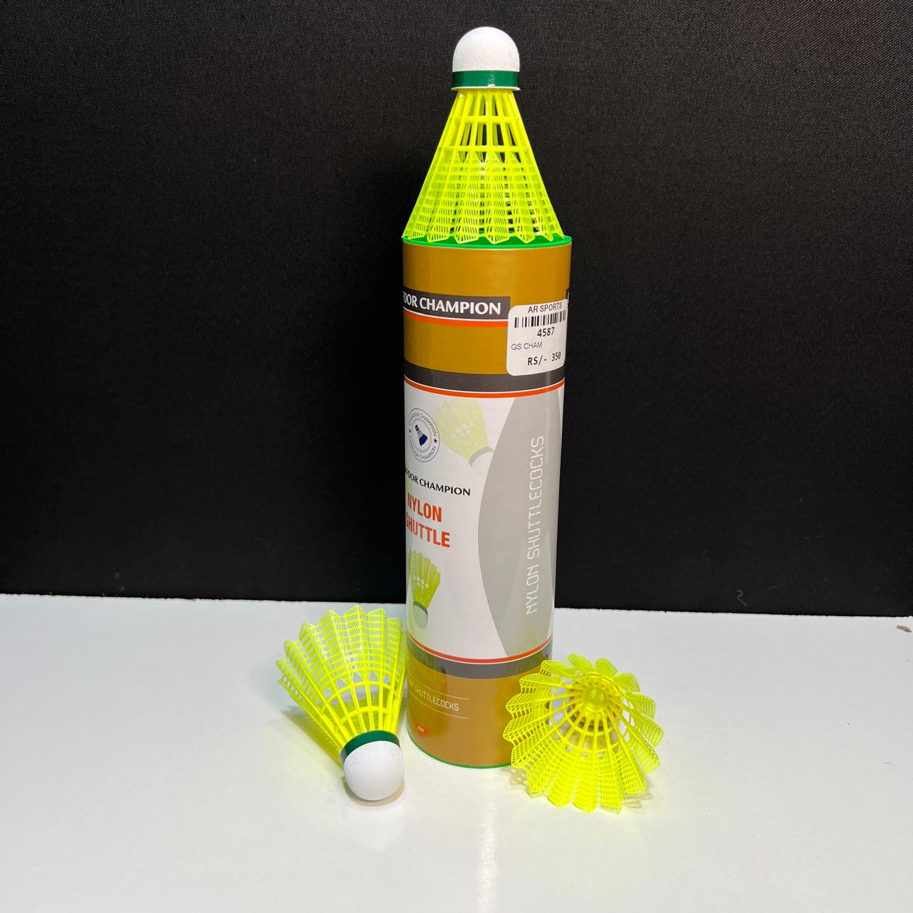 4587-GS Champion Plastic Shuttlecock – Durable Nylon Badminton Shuttles for Training & Match Play