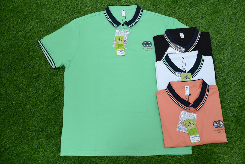 1074-Stretch Cotton Casual Shirt – Custom Fit, Ribbed Sleeves, Collar Neck