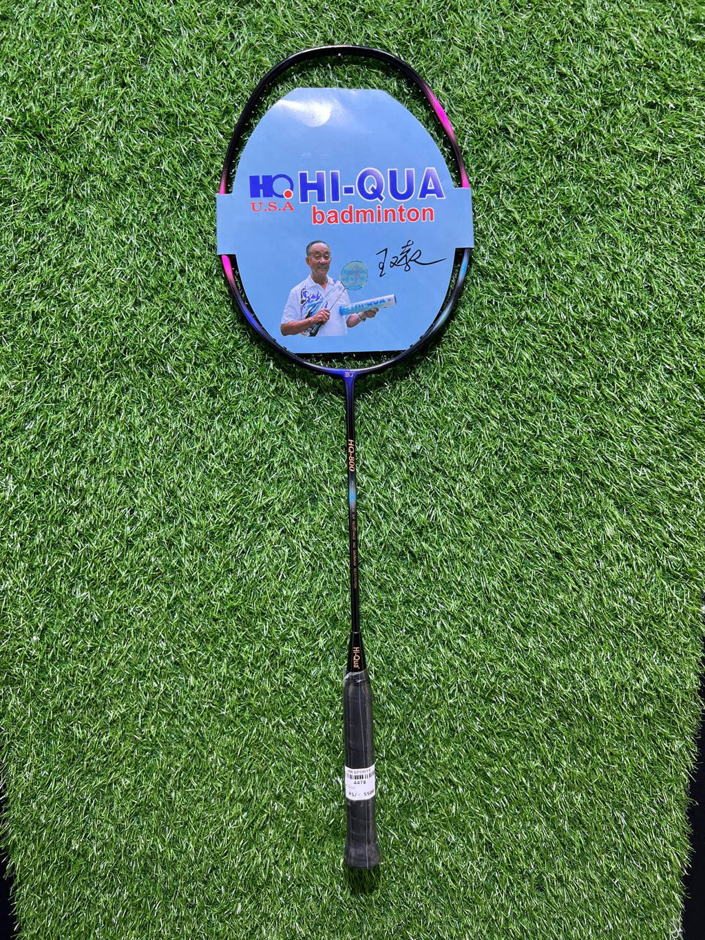 4478-Hi Qua -800 Badminton Racket – Lightweight 5U Carbon Frame, Head-Heavy Balance, G5 Grip