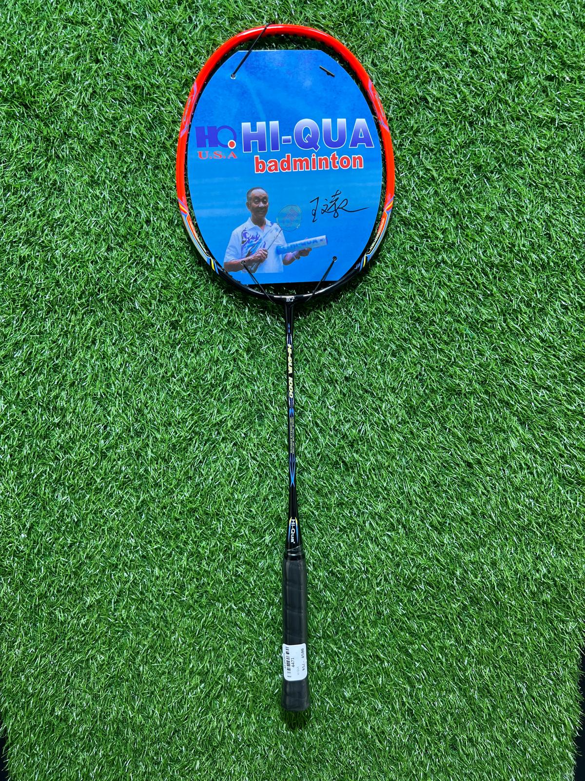 4471-Hi Qua 1000 Badminton Racket – Lightweight 5U Carbon Fiber, Head-Heavy Balance, G5 Grip
