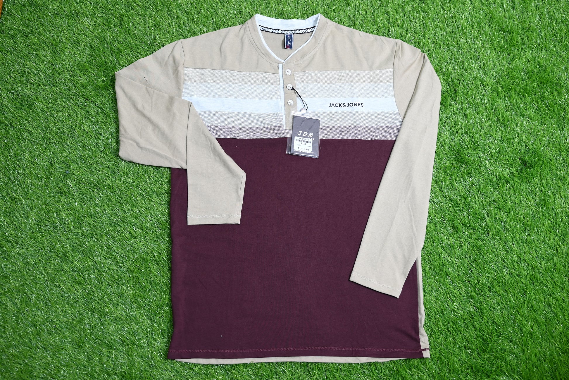 1115-Men’s Custom Fit Organic Cotton Jersey Shirt – Full Sleeve, Classic Button-Up