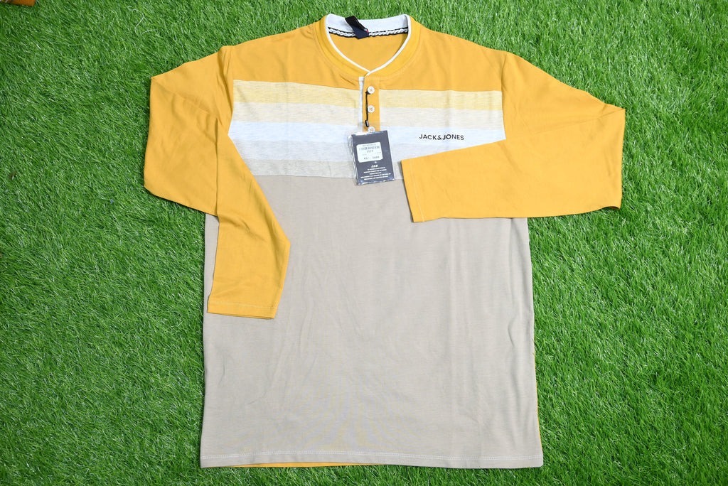 1115-Men’s Custom Fit Organic Cotton Jersey Shirt – Full Sleeve, Classic Button-Up