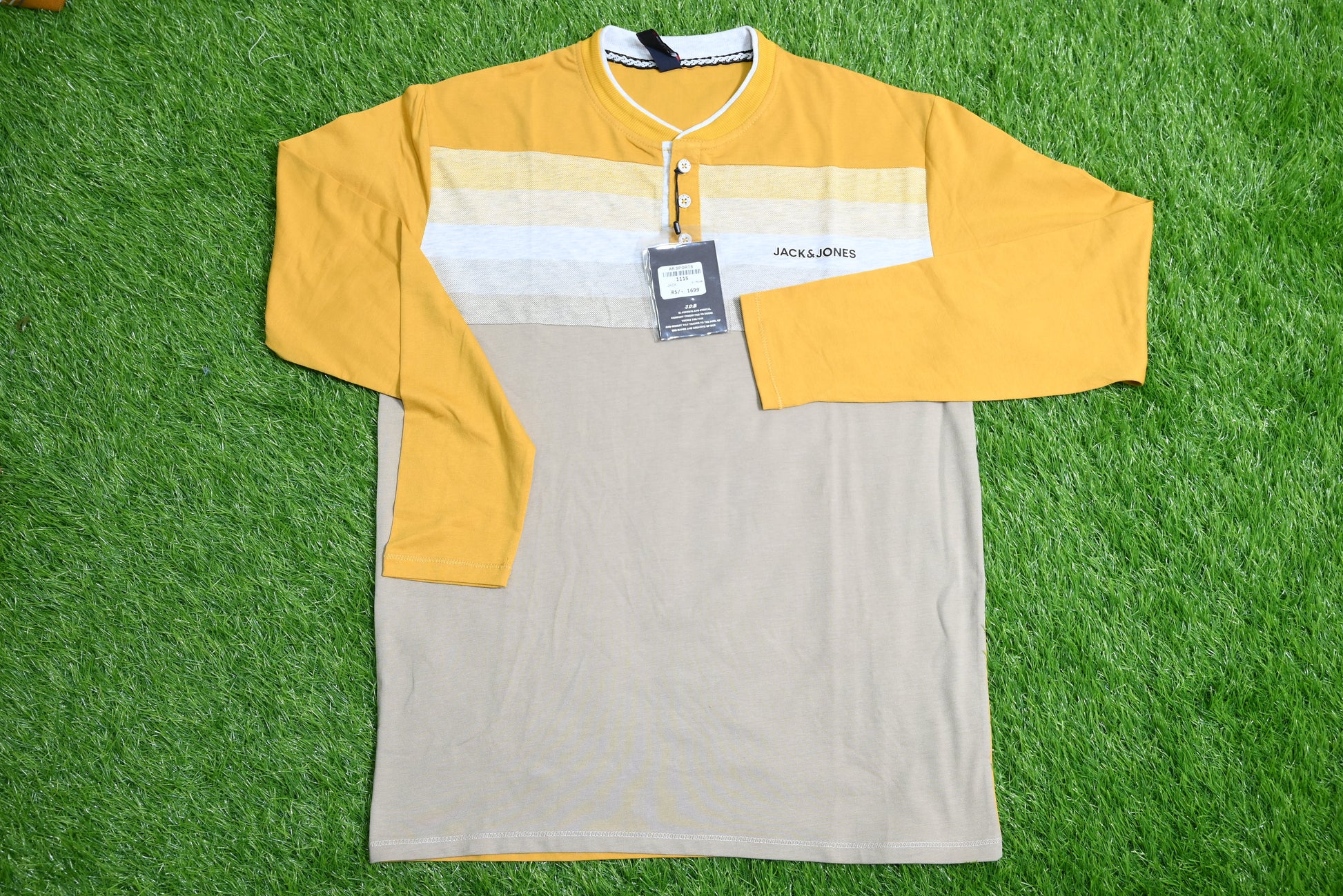 1115-Men’s Custom Fit Organic Cotton Jersey Shirt – Full Sleeve, Classic Button-Up