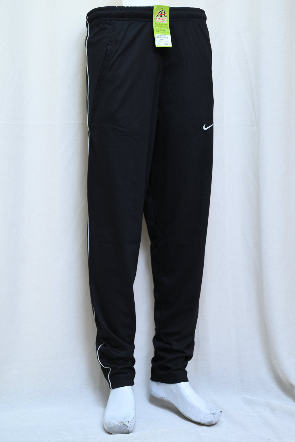 1261-Lightweight Fine Cotton Summer Trousers with Elastic Waist and Zip Pockets