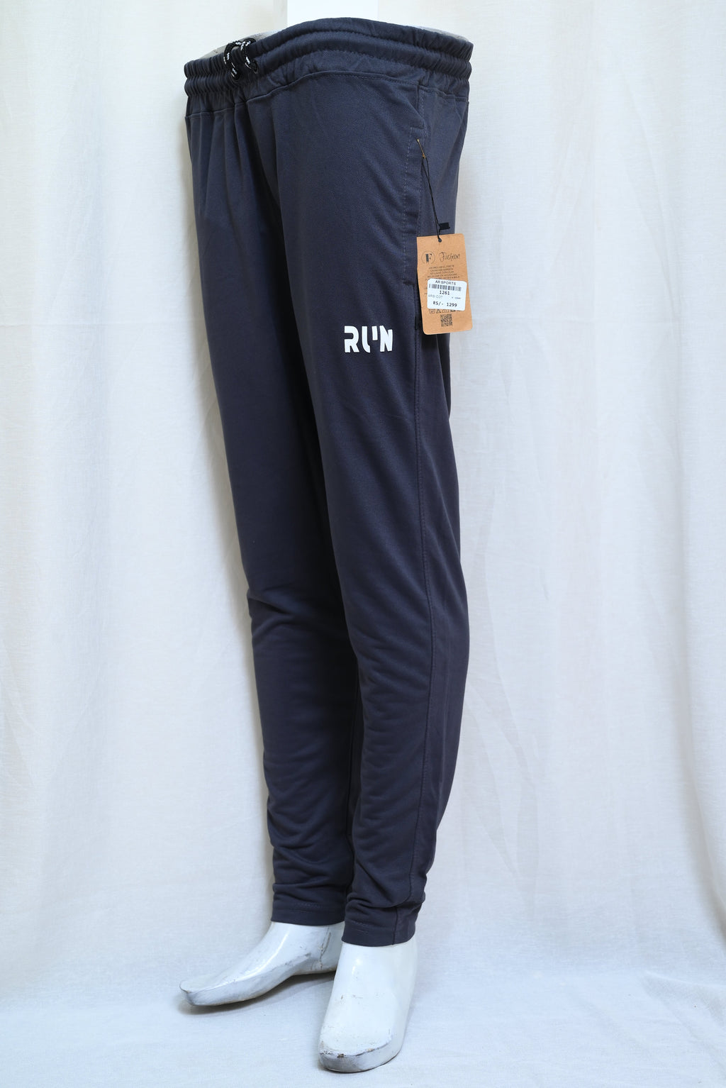 1261-Lightweight Fine Cotton Summer Trousers with Elastic Waist and Zip Pockets