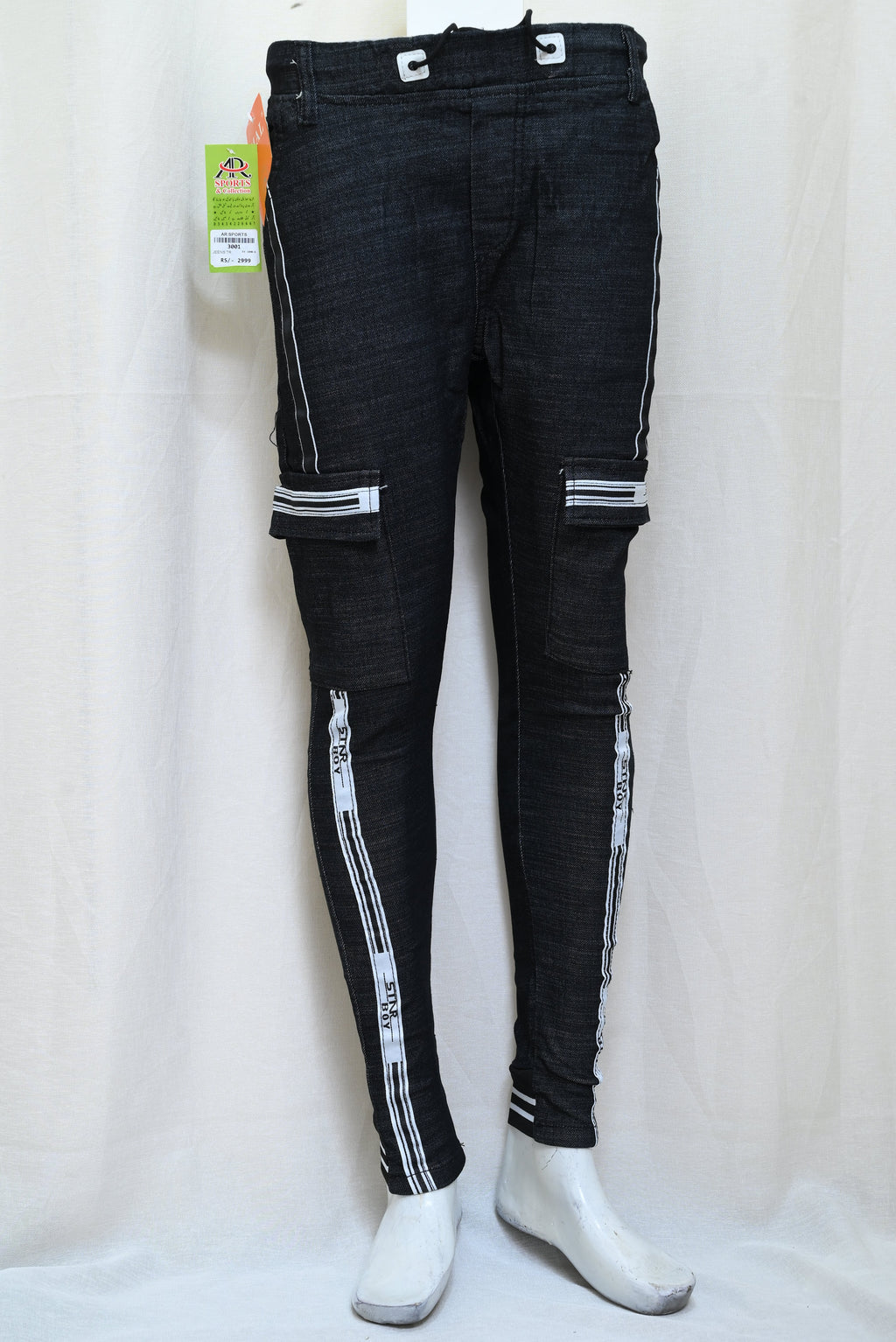 3001-Men’s Slim Fit Casual Cargo Pants – Concealed Zip Fly & Button Fastening