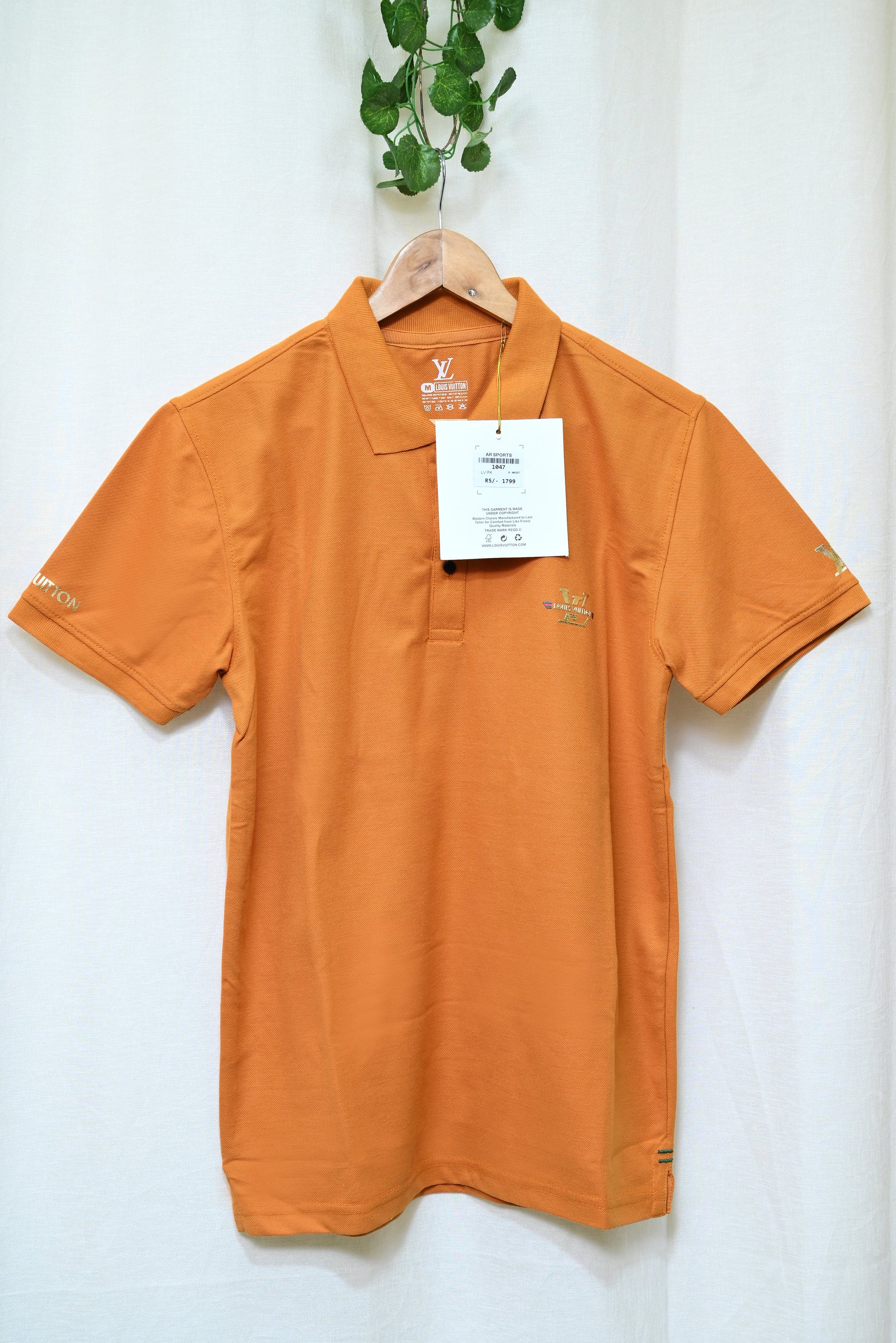 1047-Custom Fit Button-Up Shirt – Rib Collar, Half Sleeves, Premium Cotton