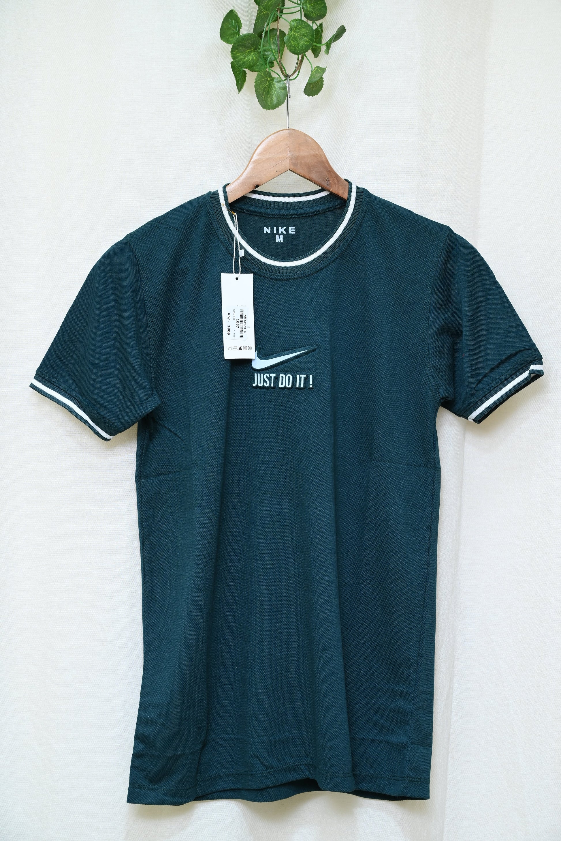 1057-Men’s Premium Cotton Shirt – Custom Fit, Printed, Ribb Round Neck