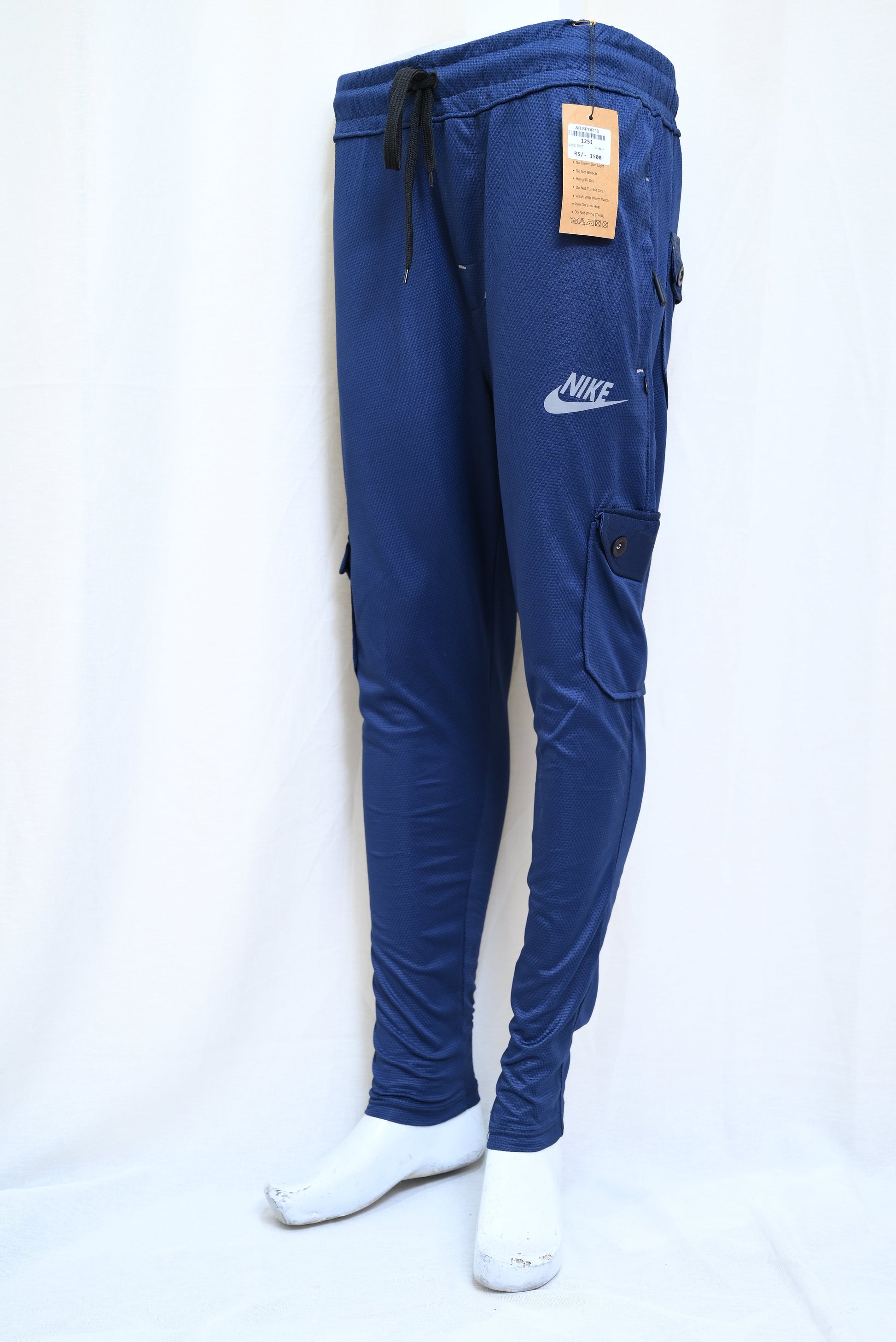 1251-Fine PK Regular Slim Fit Pants with Elastic Waist, 4 Open & 2 Zip Pockets