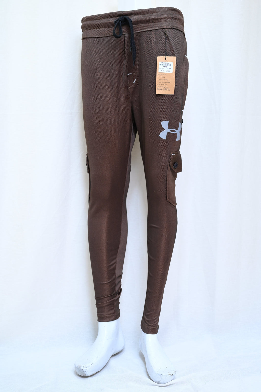 1251-Fine PK Regular Slim Fit Pants with Elastic Waist, 4 Open & 2 Zip Pockets