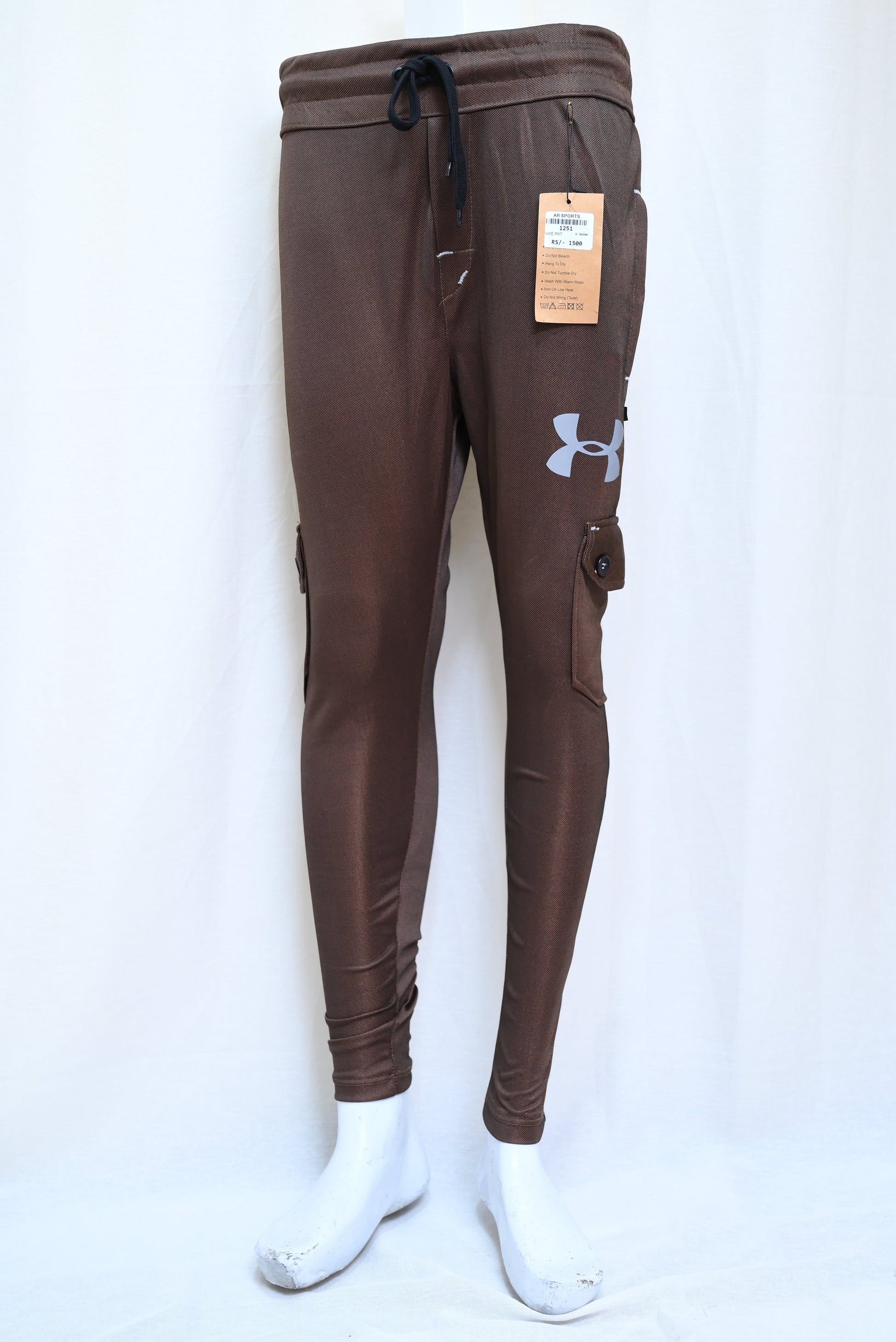 1251-Fine PK Regular Slim Fit Pants with Elastic Waist, 4 Open & 2 Zip Pockets