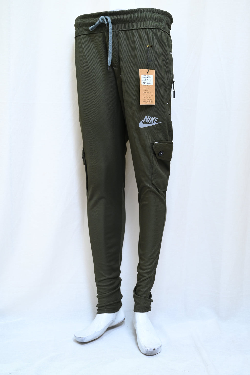 1251-Fine PK Regular Slim Fit Pants with Elastic Waist, 4 Open & 2 Zip Pockets