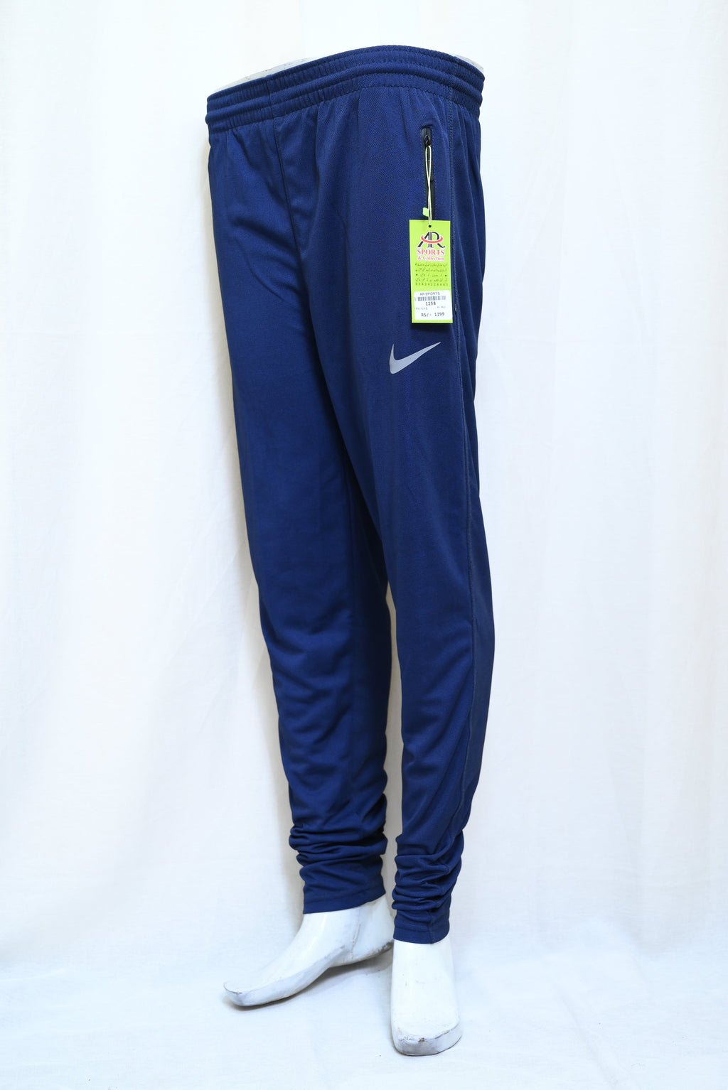 1258-Stylish PK Fabric Pants – Narrow Bottom, Elastic Waist, Two Zip Pockets