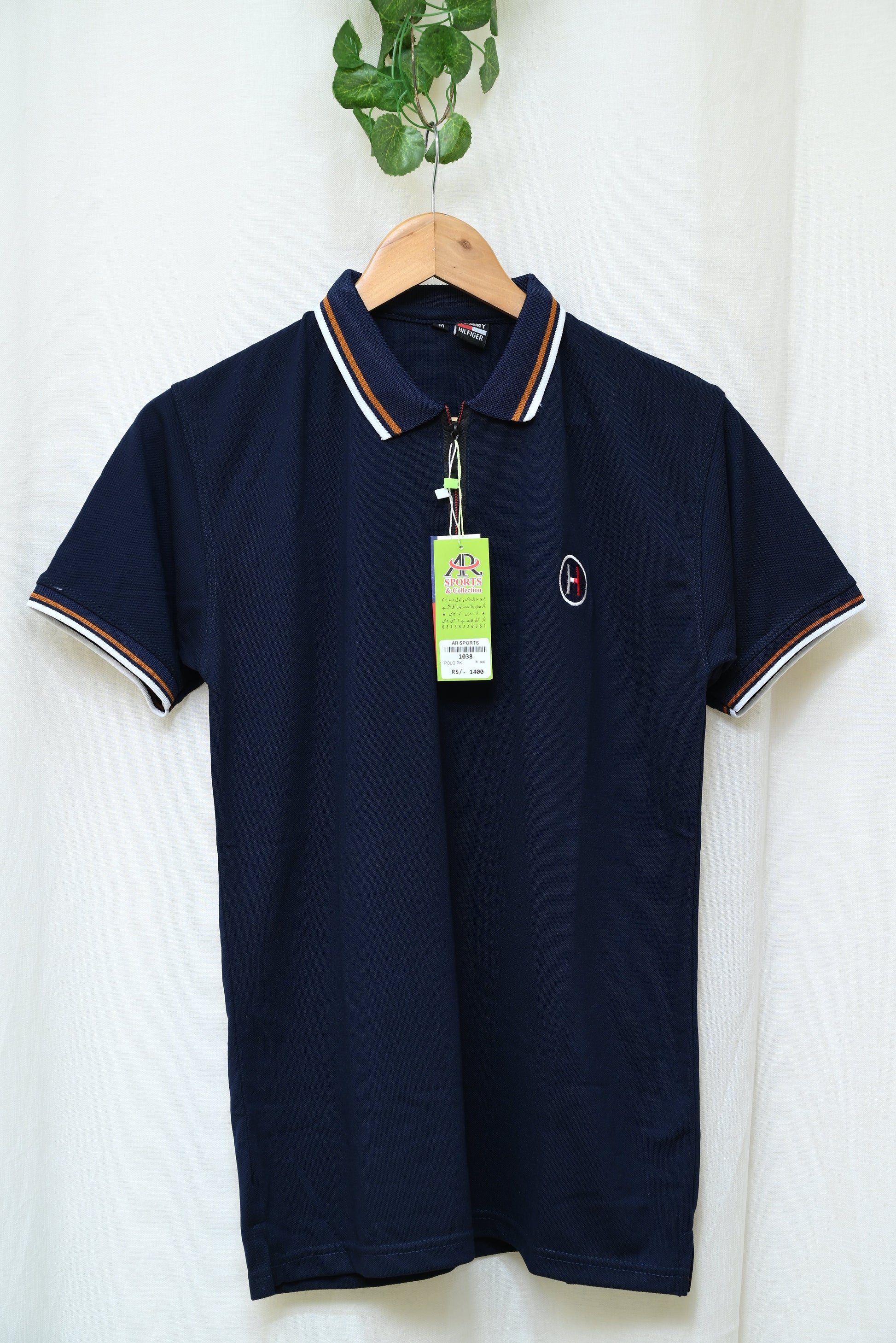 1038-Half Sleeve, Full Style: Custom Fit Rib Collar Cotton Shirt